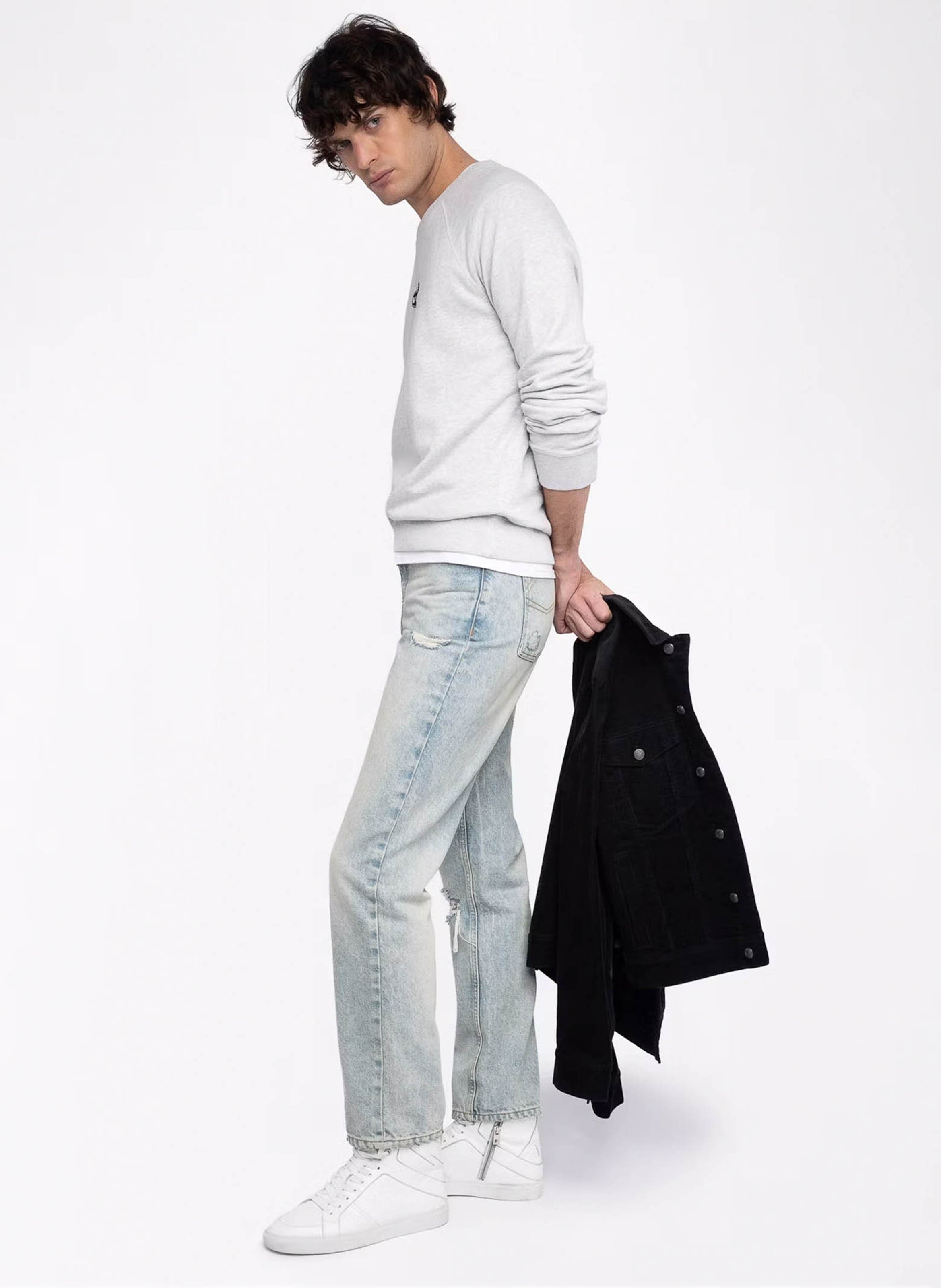 Gerade geschnittenes Rundhals-Sweatshirt aus Baumwolle ZADIG&VOLTAIRE Grau