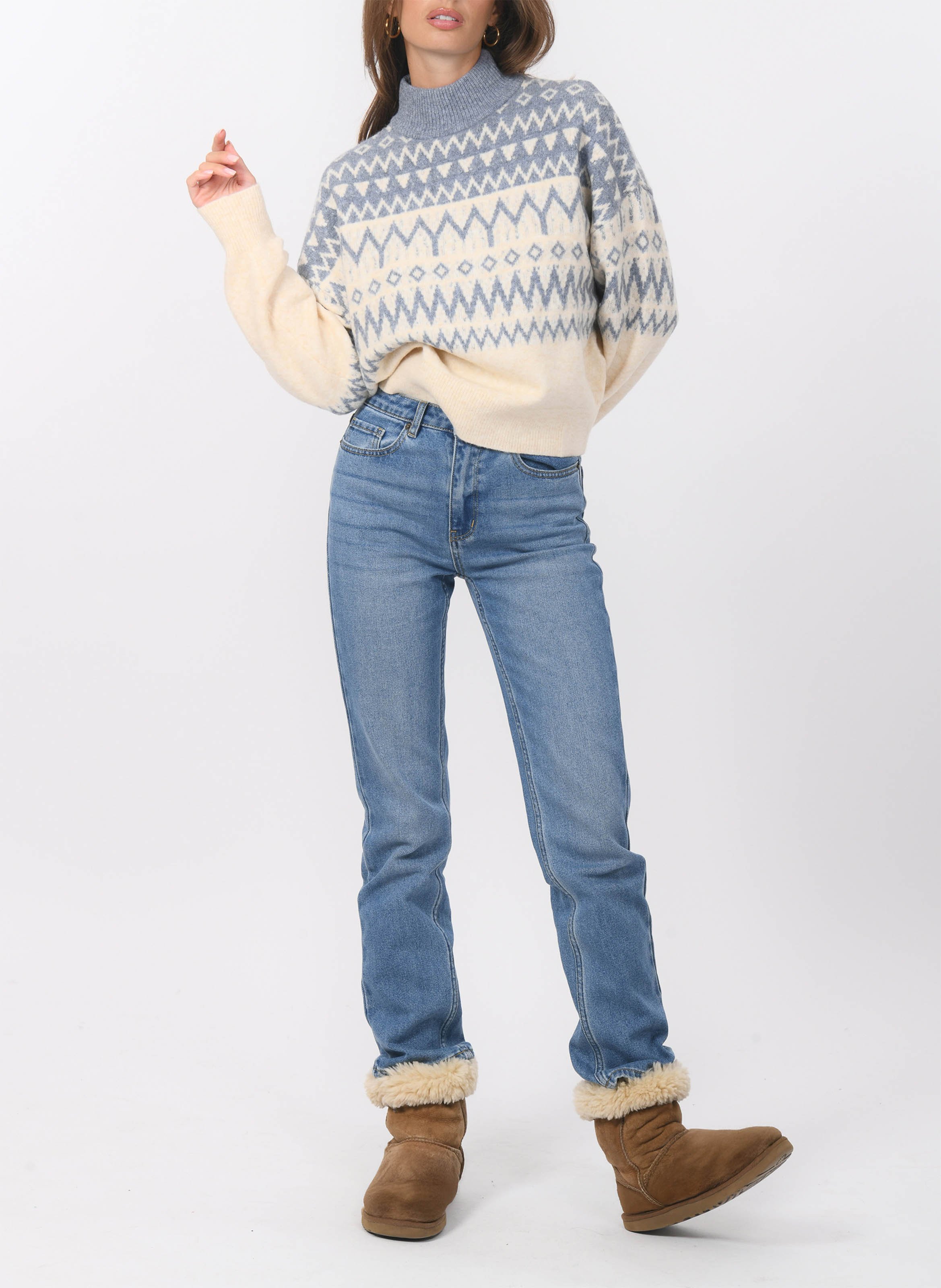 Elena - Pullover mit Stehkragen KOOKAI Weiss