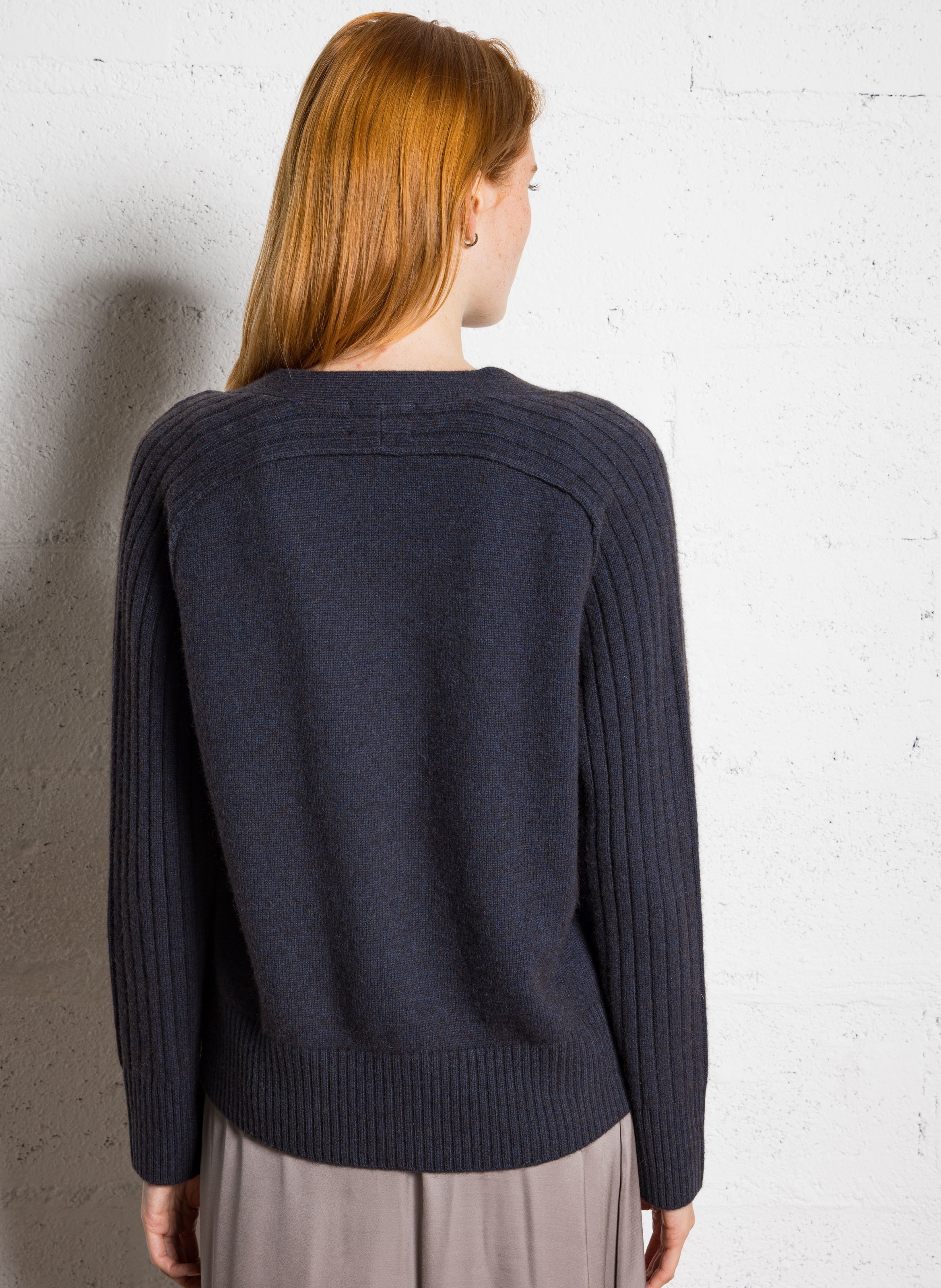 Svenland V-neck wool cardigan MAISON 123 Blue