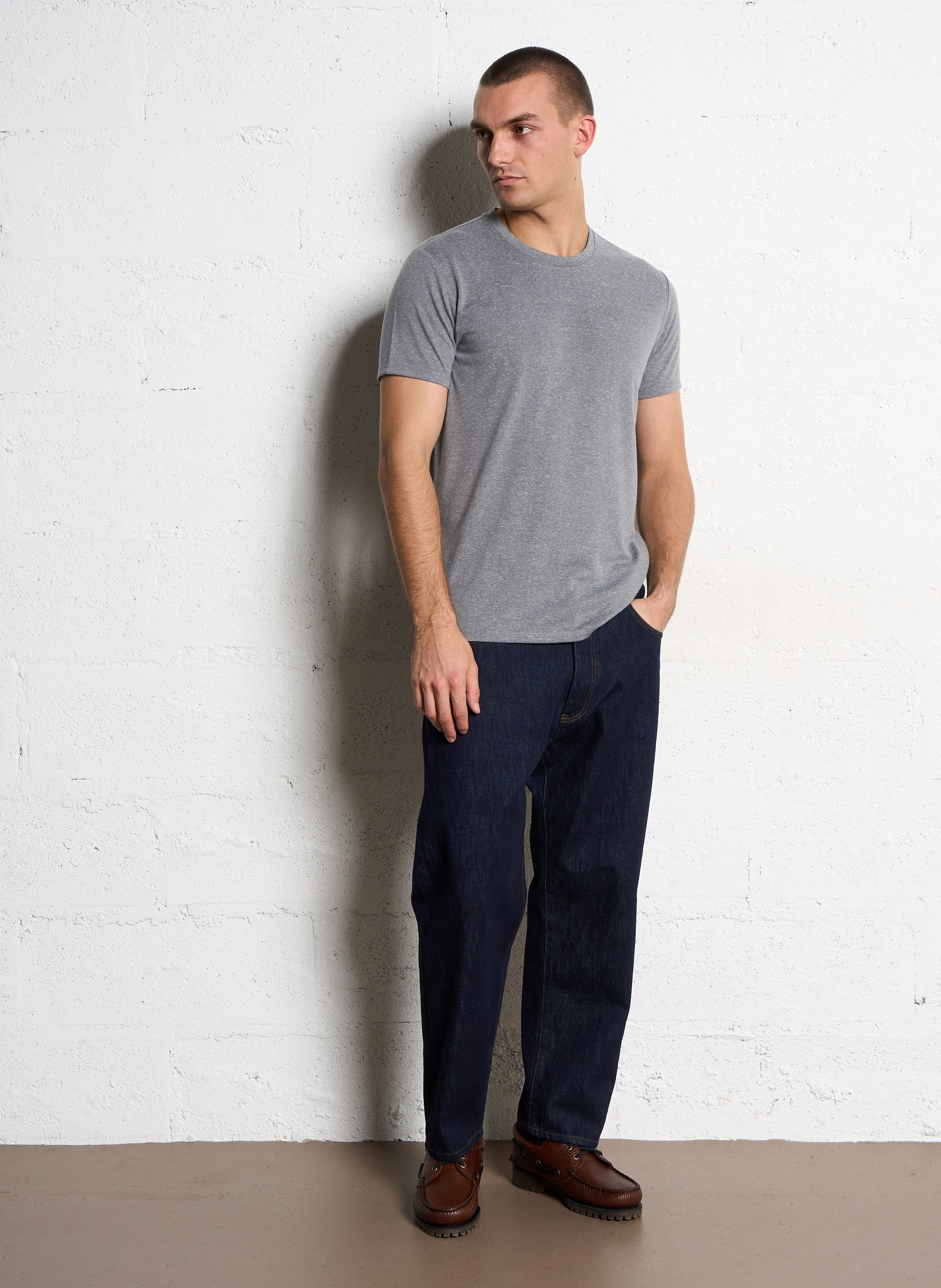 Jean large en denim brut IKKS Bleu