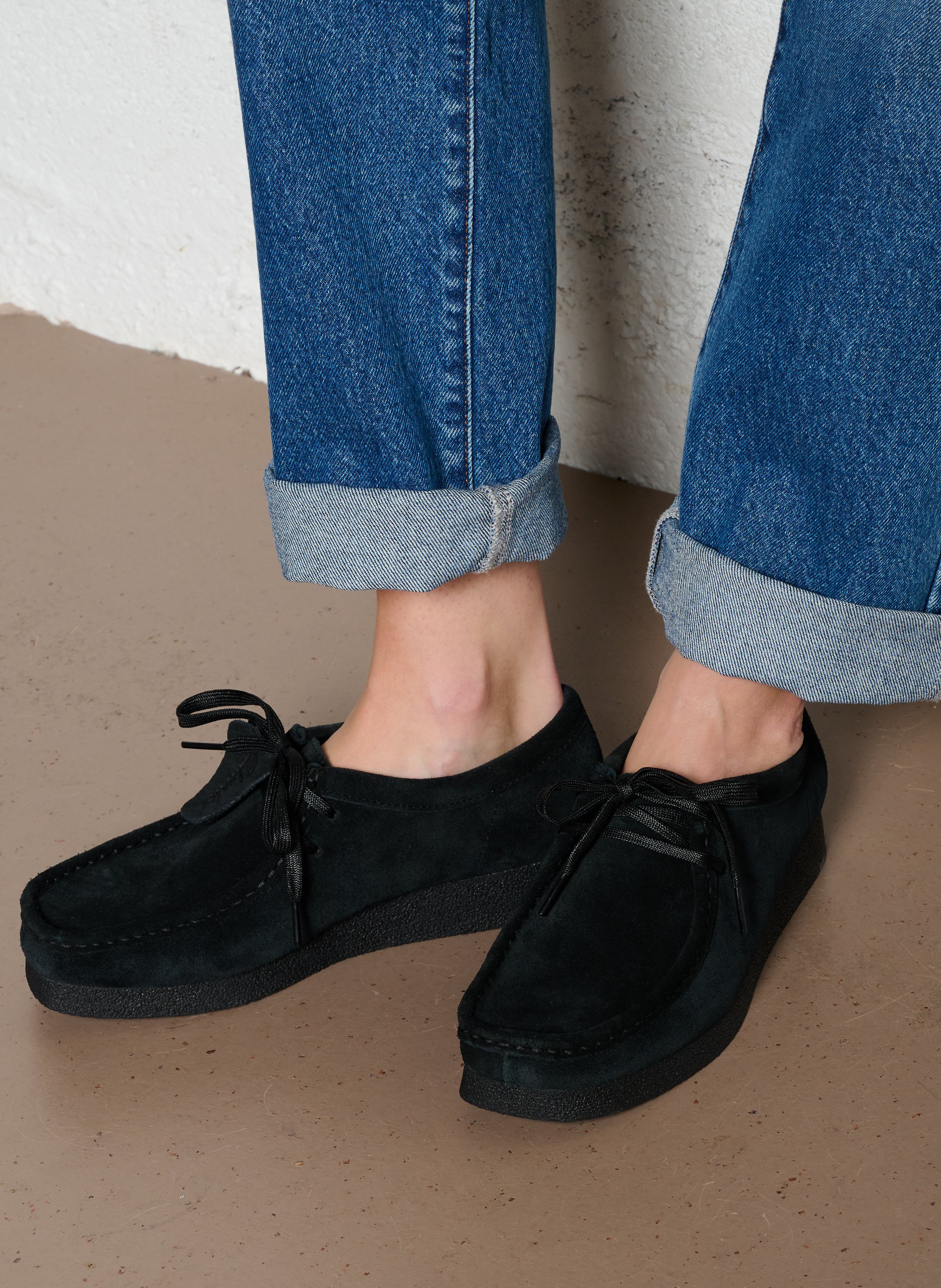 Suede leren derby's CLARKS Zwart