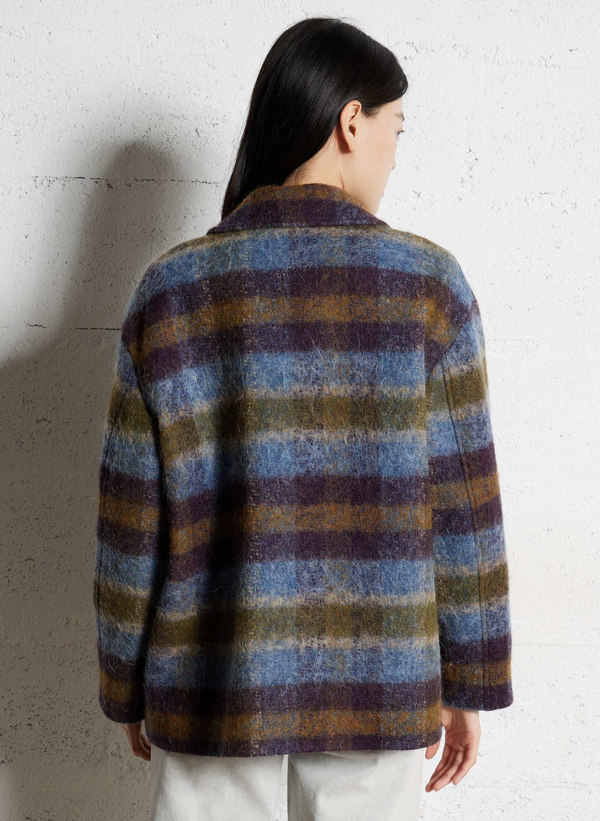 Oversized jas met klassieke ruitkraag MAISON 123 Kaki