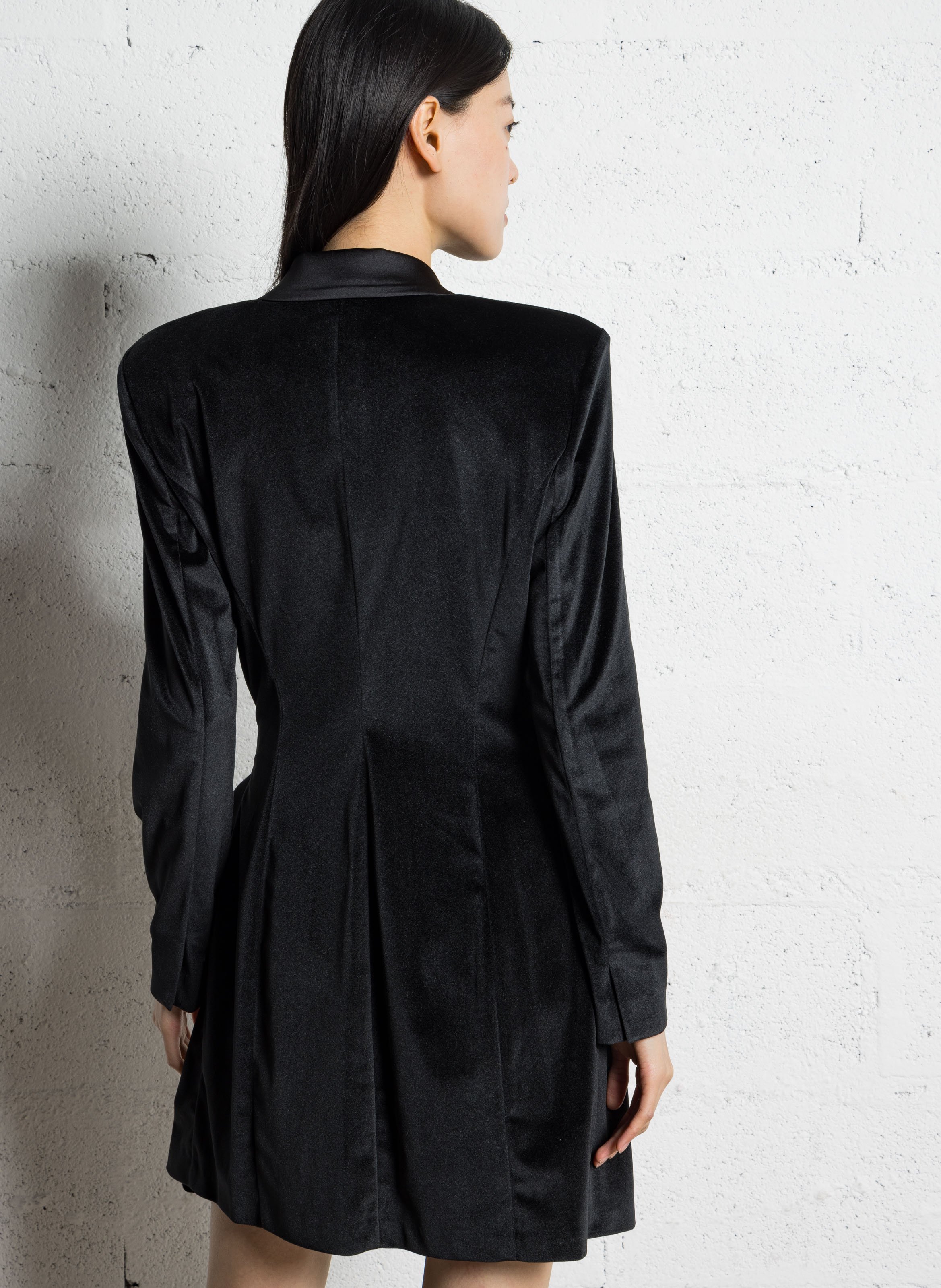 Robe courte col tailleur en velours IMPERIAL Noir