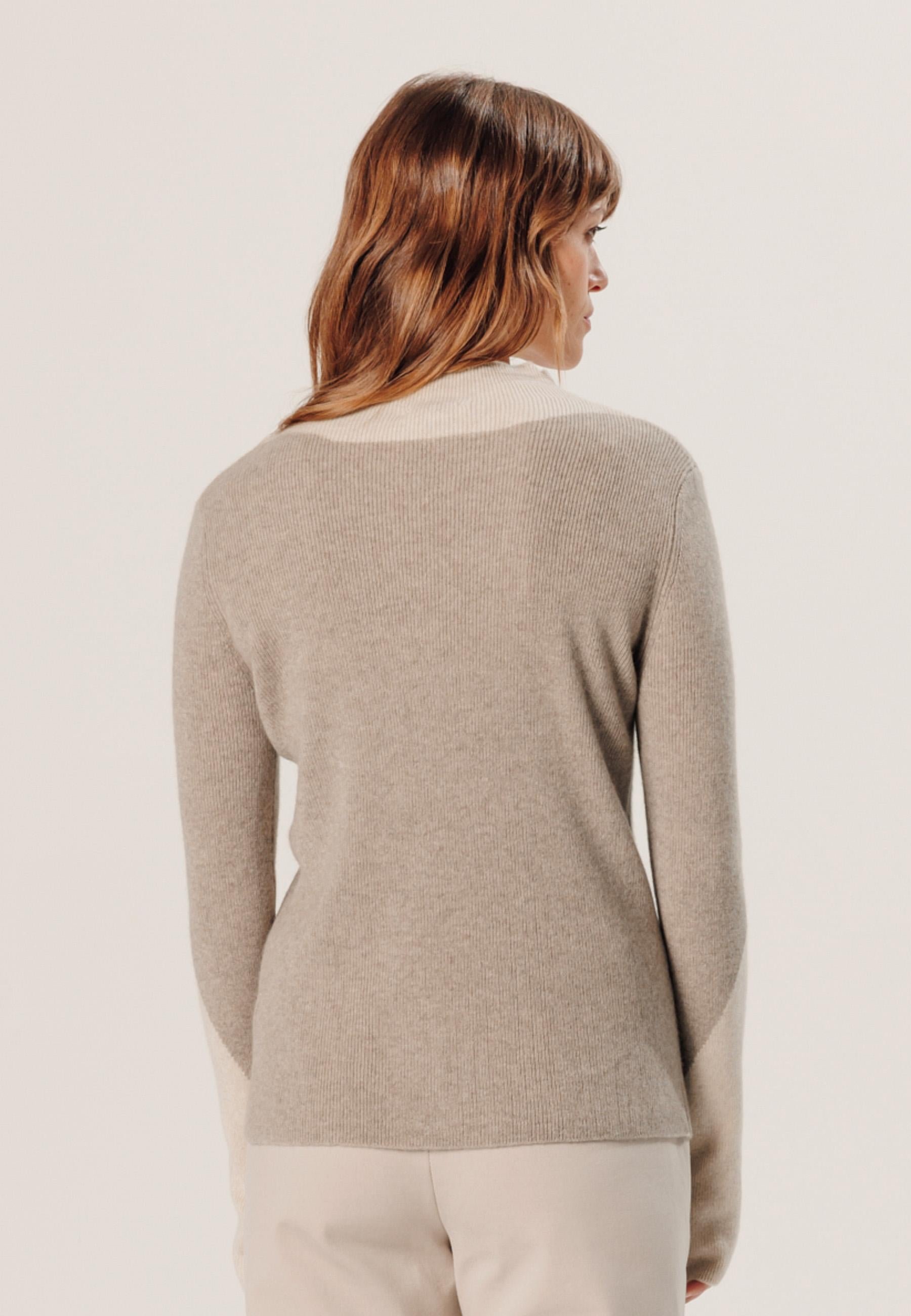 Cashmere trompe l'oeil sweater RODIER Brown