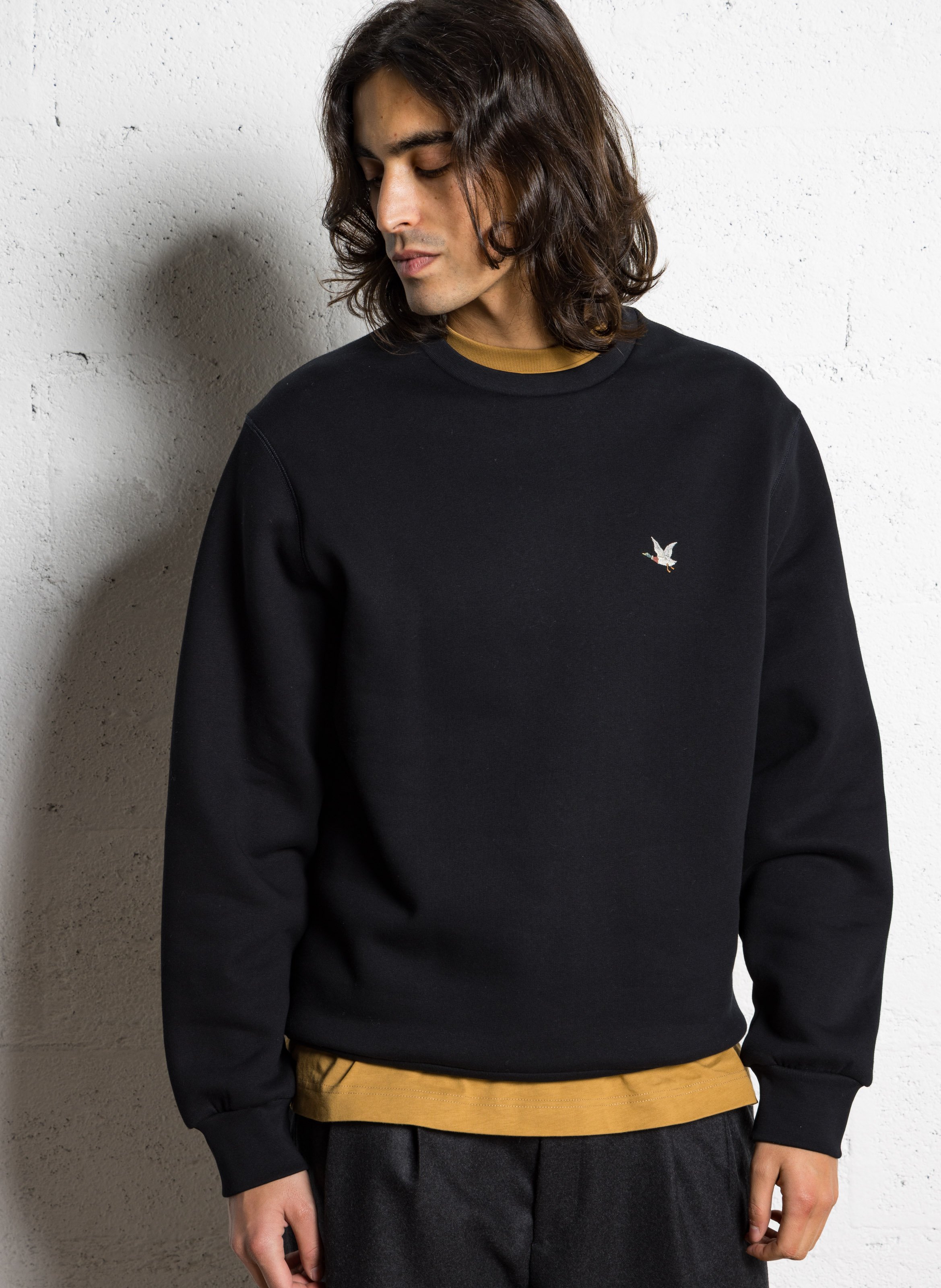 Sweat oversize col rond en coton mélangé CHEVIGNON Noir