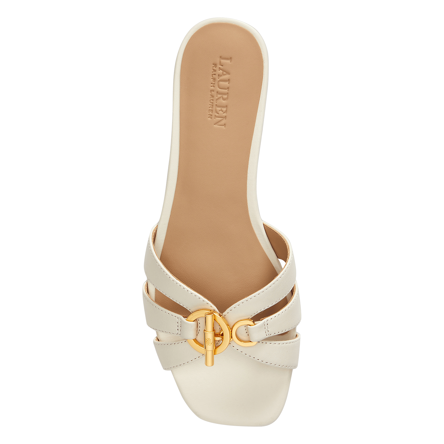 Sandales plates en cuir LAUREN RALPH LAUREN Blanc