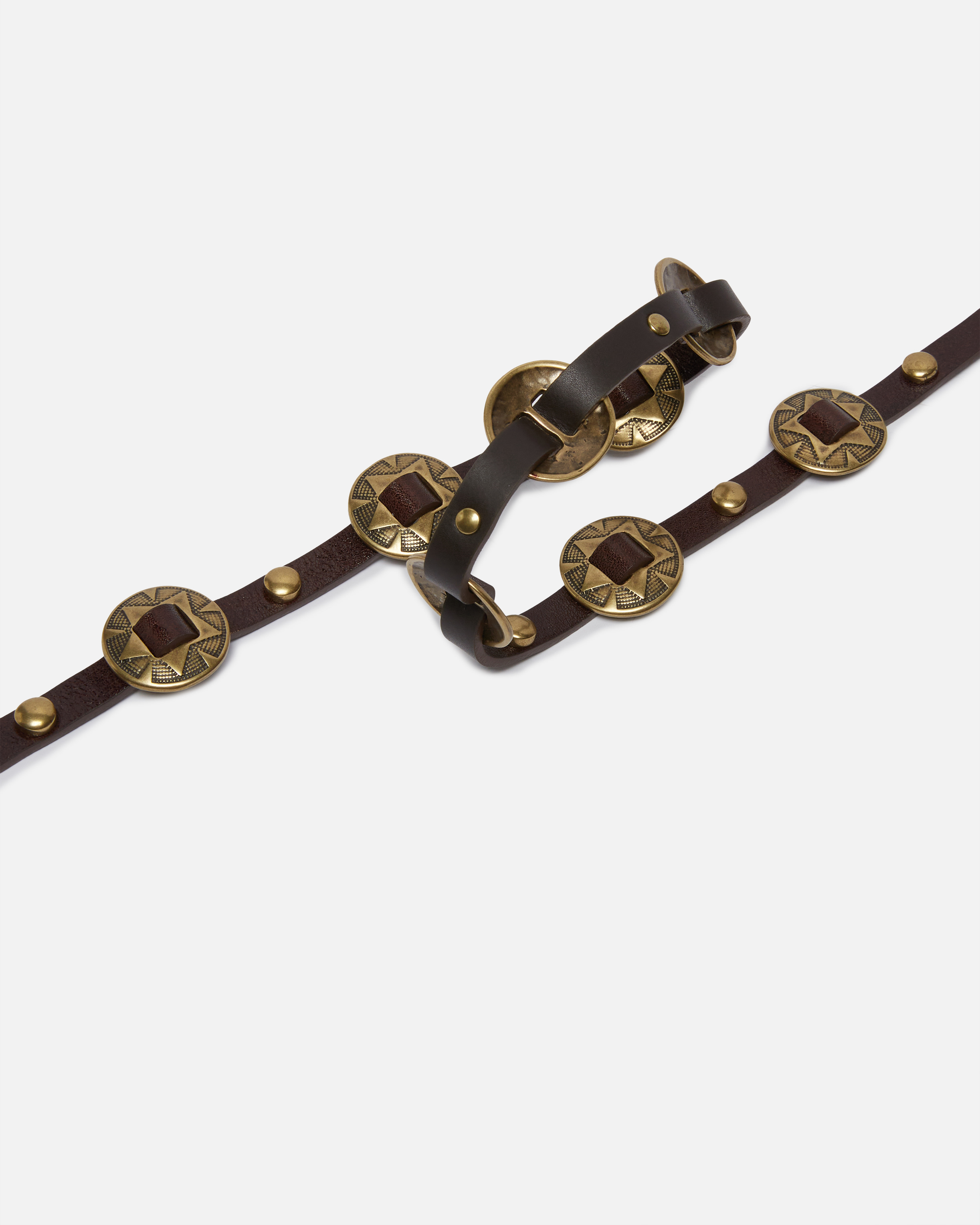 Thin belt with 1 cm engraved metal plates PINKO Multicolored