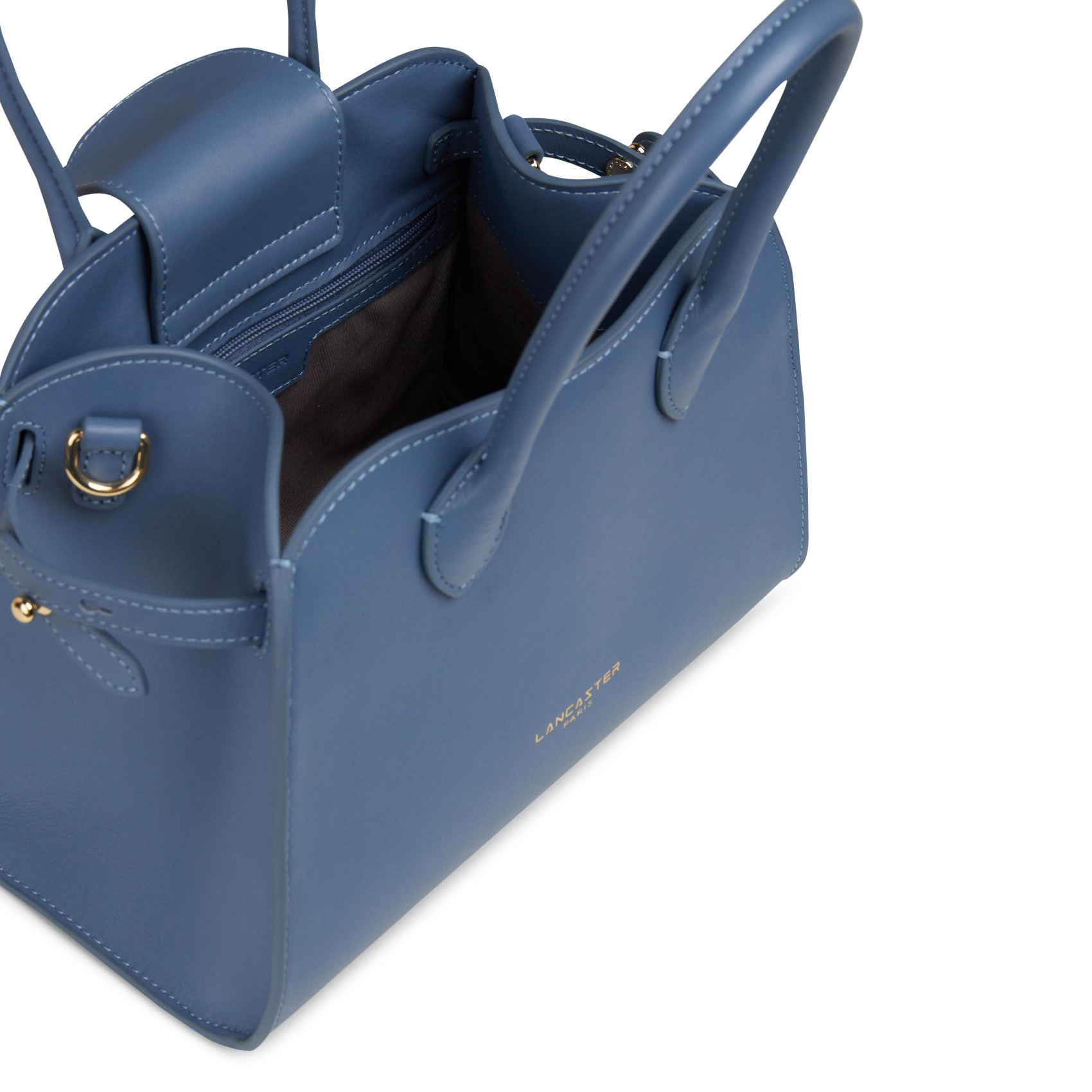 Bowlingtas van nerfleer met rits LANCASTER PARIS Blauw