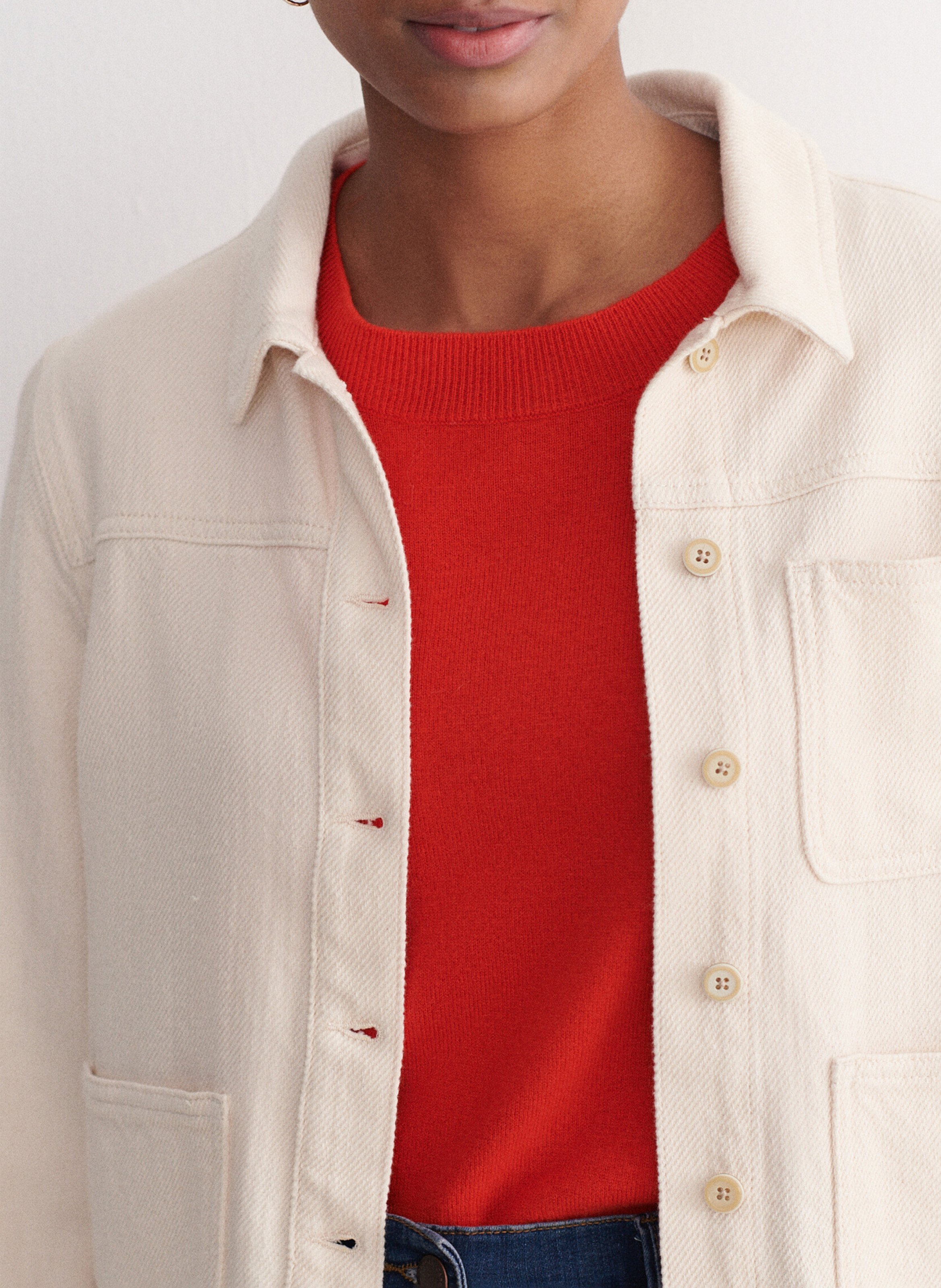 Gerade geschnittene Cropped-Jacke CAROLL Weiss