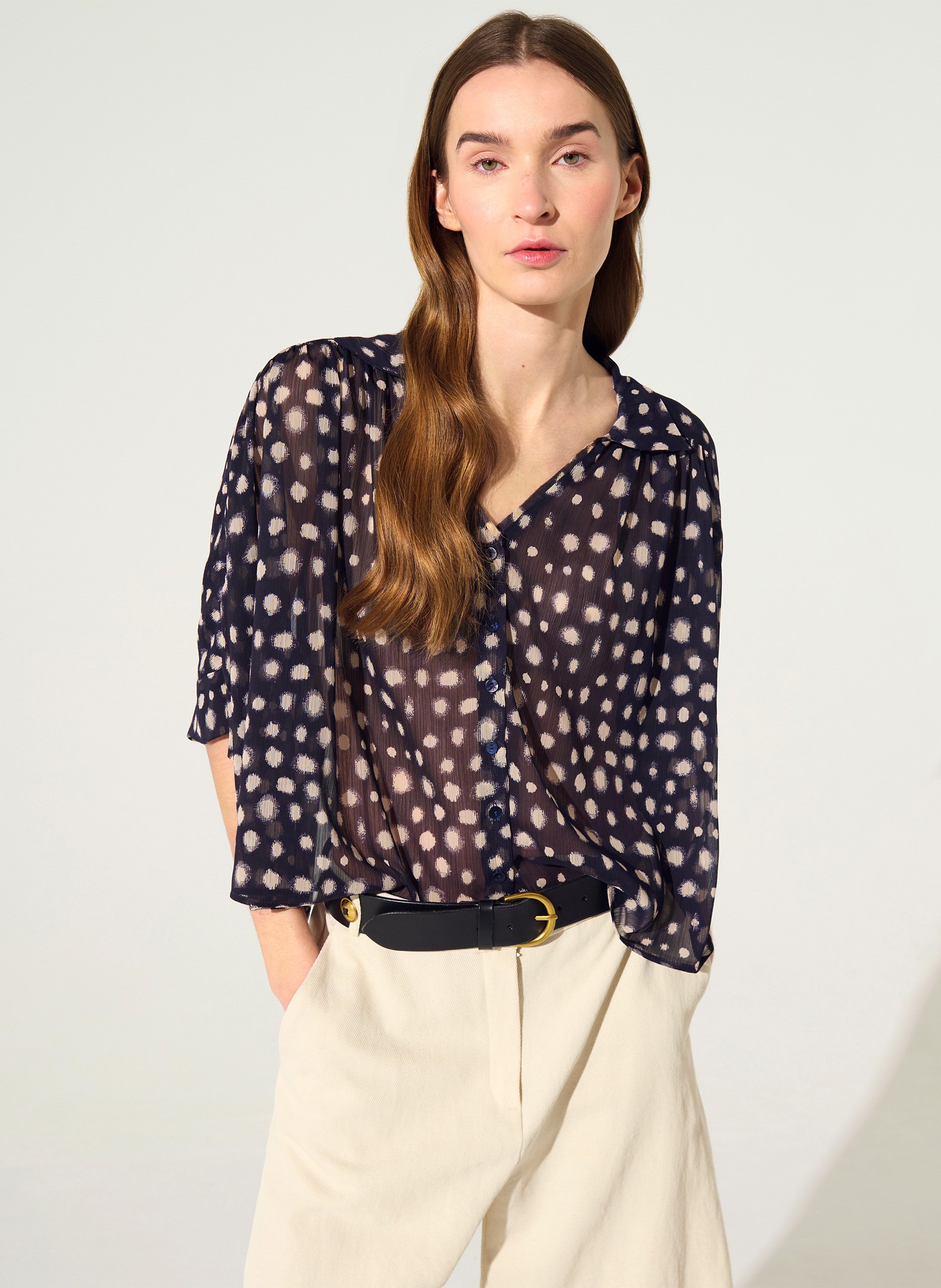 Blouse ample manches 3/4 imprimée COTELAC