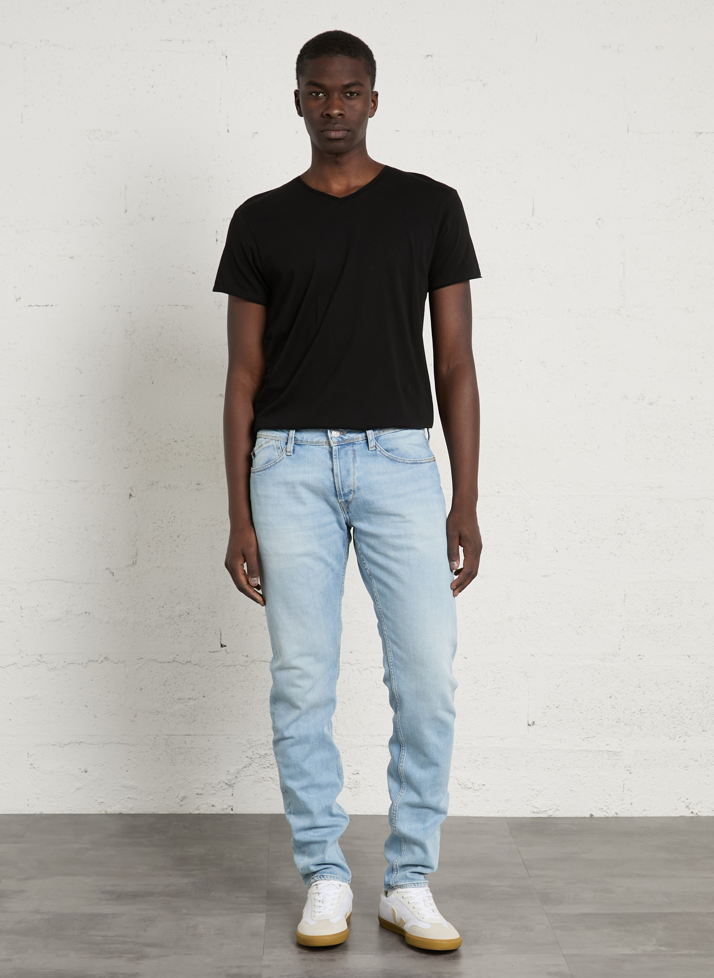 Jean droit en coton mélangé LE TEMPS DES CERISES Bleu