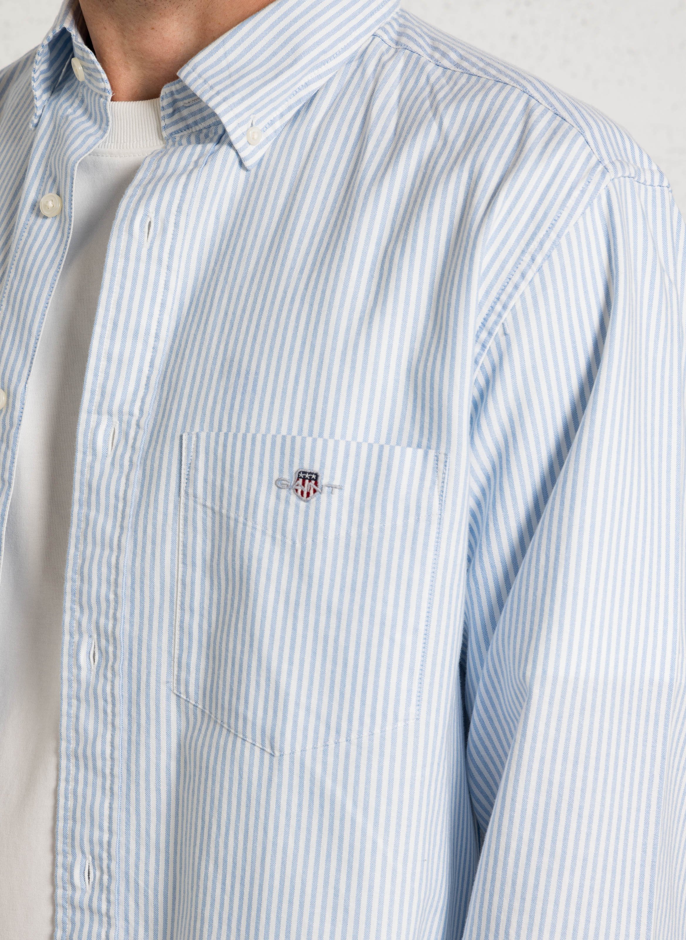 Regular-fit shirt with American collar striped in cotton GANT Blue
