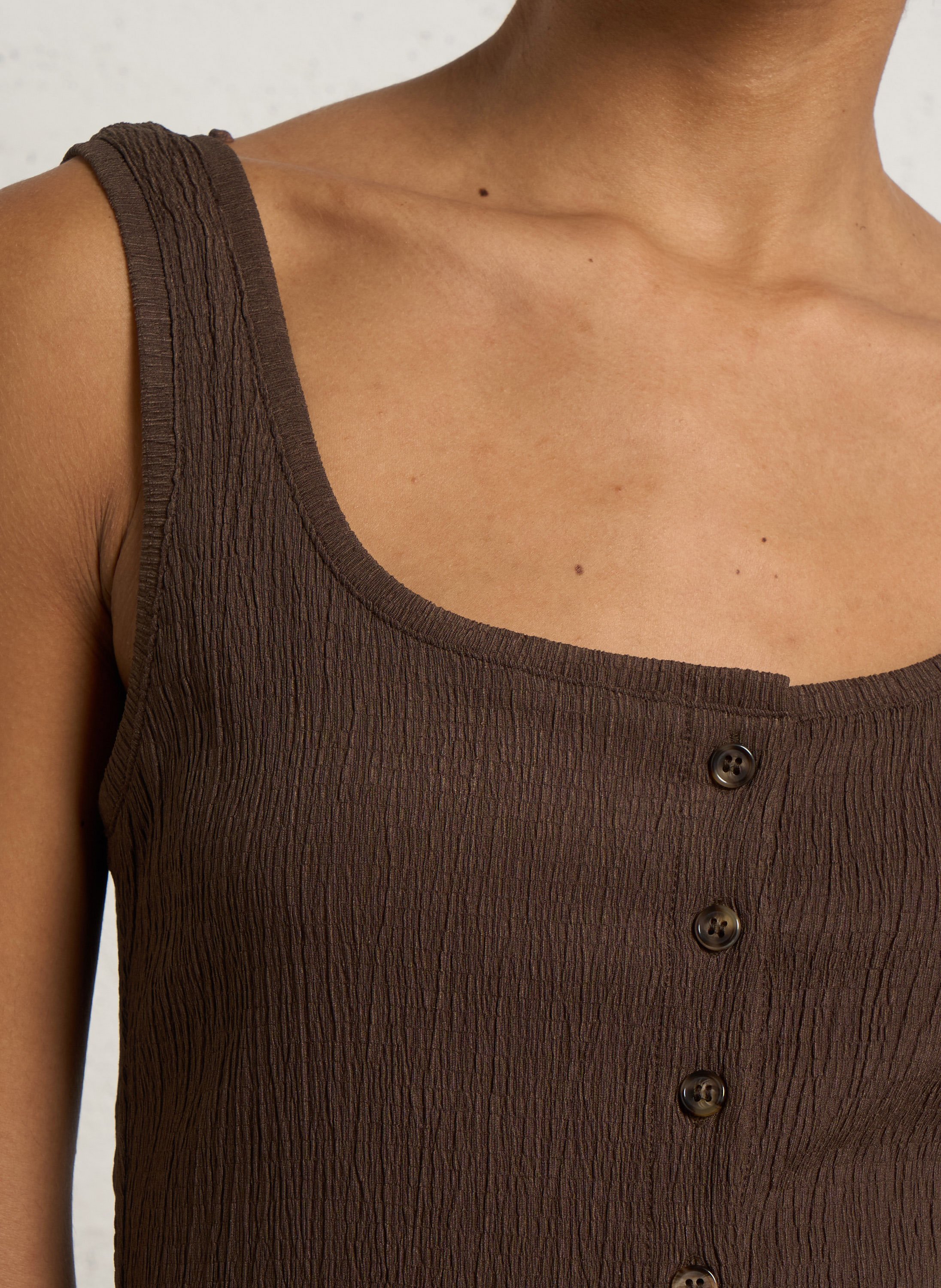 Top droit col rond LA PETITE ETOILE Marron