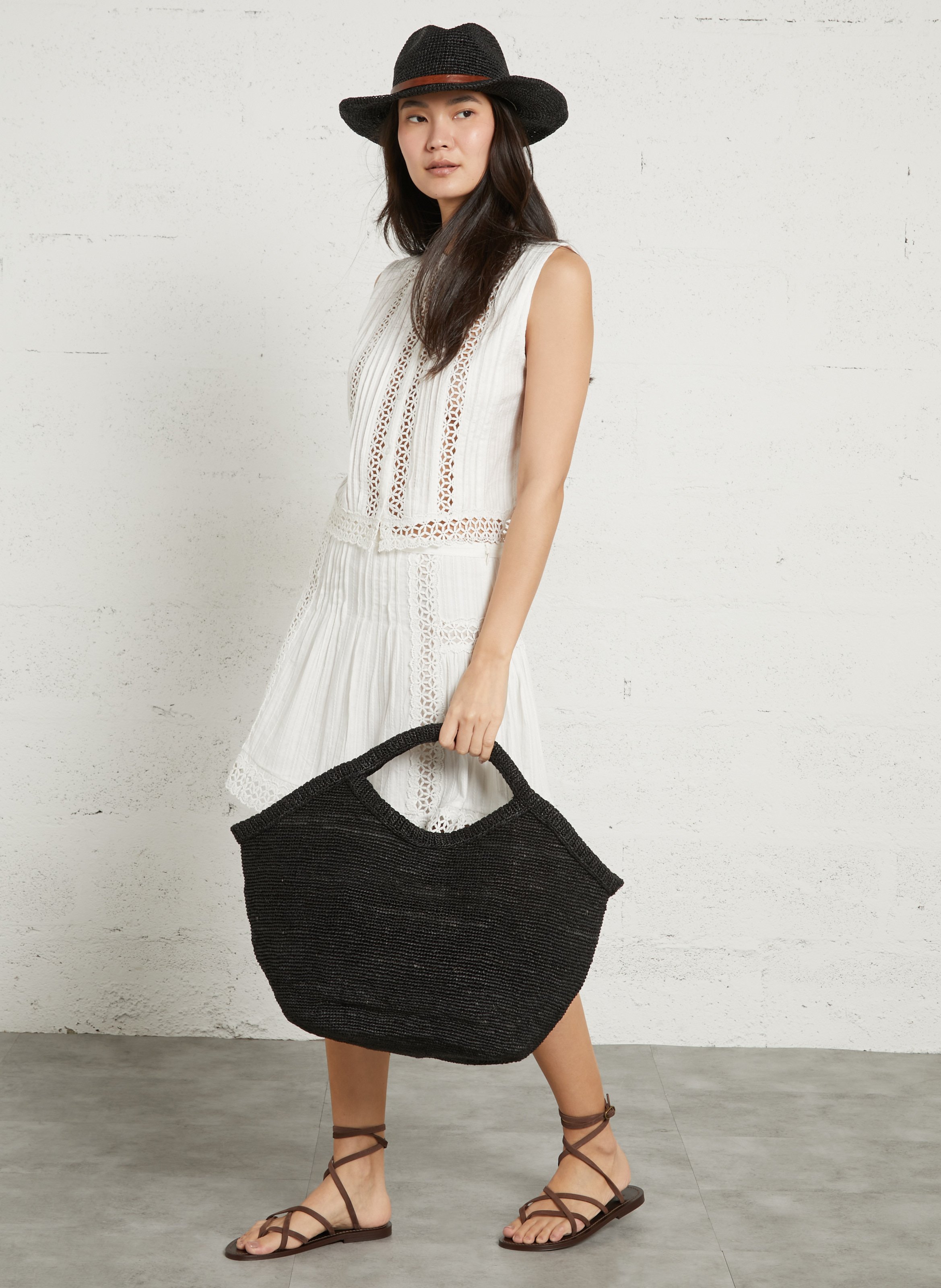 Panier en raphia IBELIV Noir