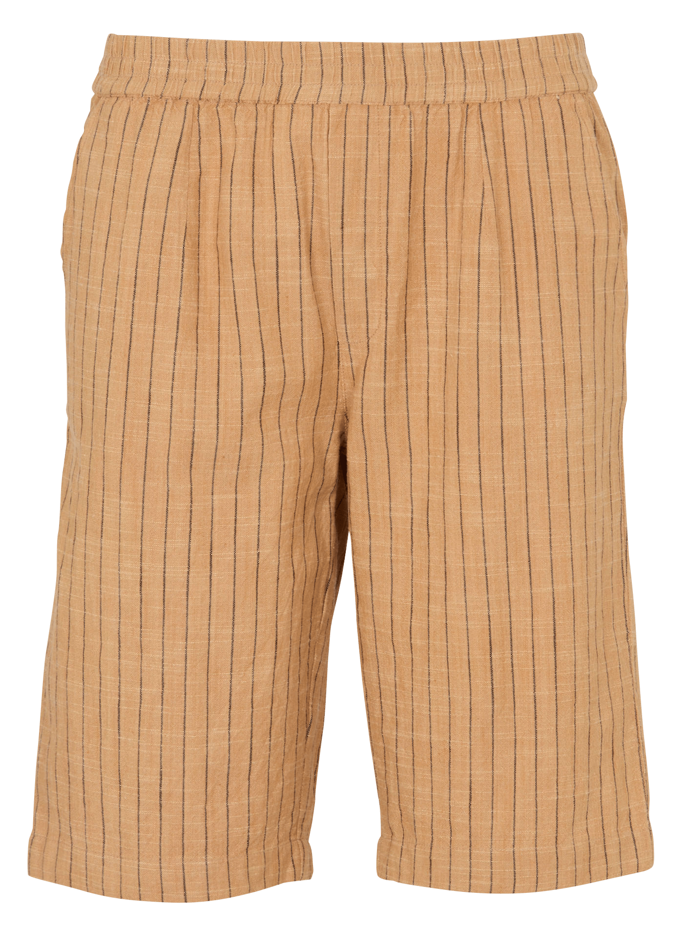 Kurzes langes Streifenhemd aus Baumwolle. MKT Braun