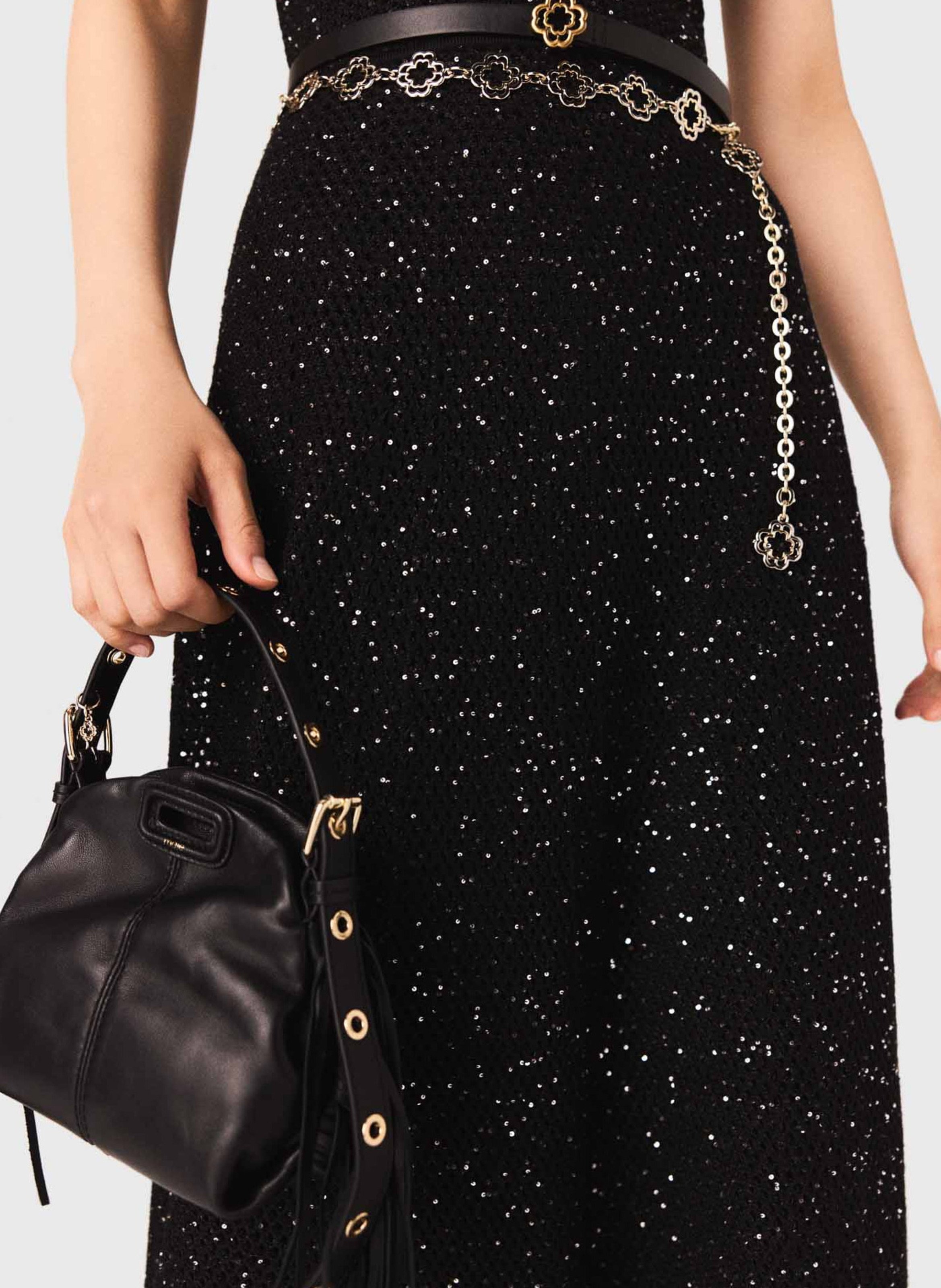 Leren crossbodytas  MAJE Zwart