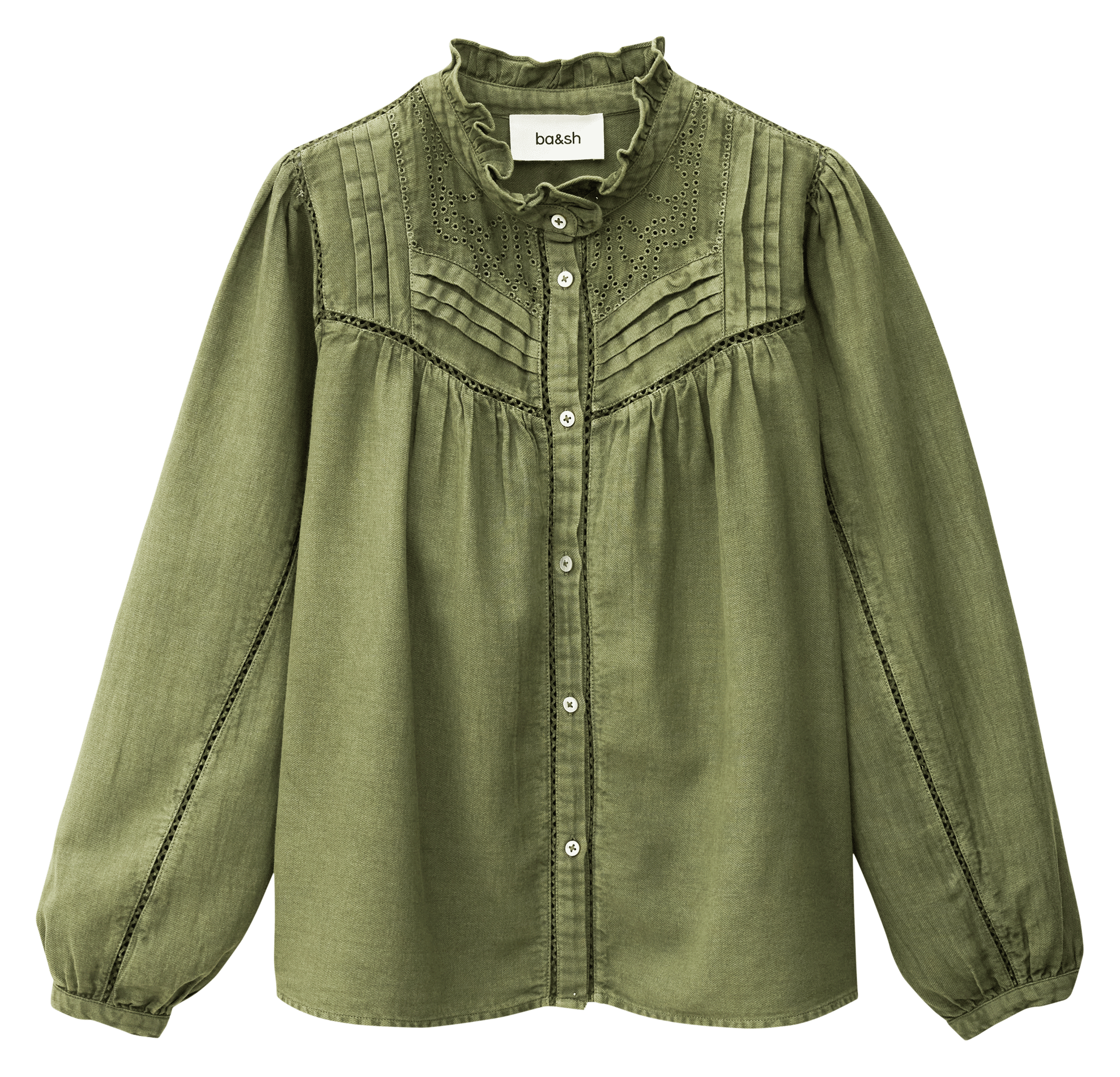 Blouse met ronde hals BA&SH Kaki