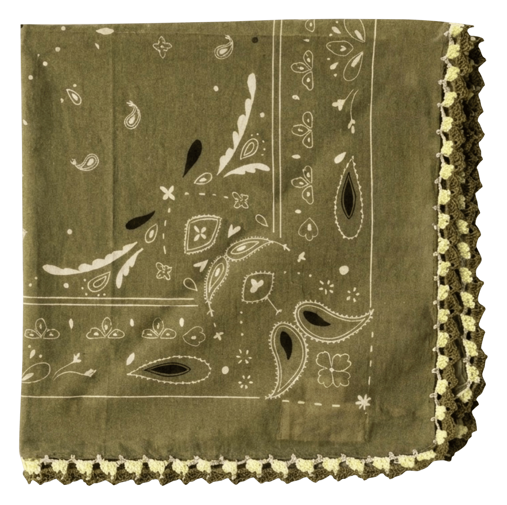 Printed cotton scarf INDI & COLD Green