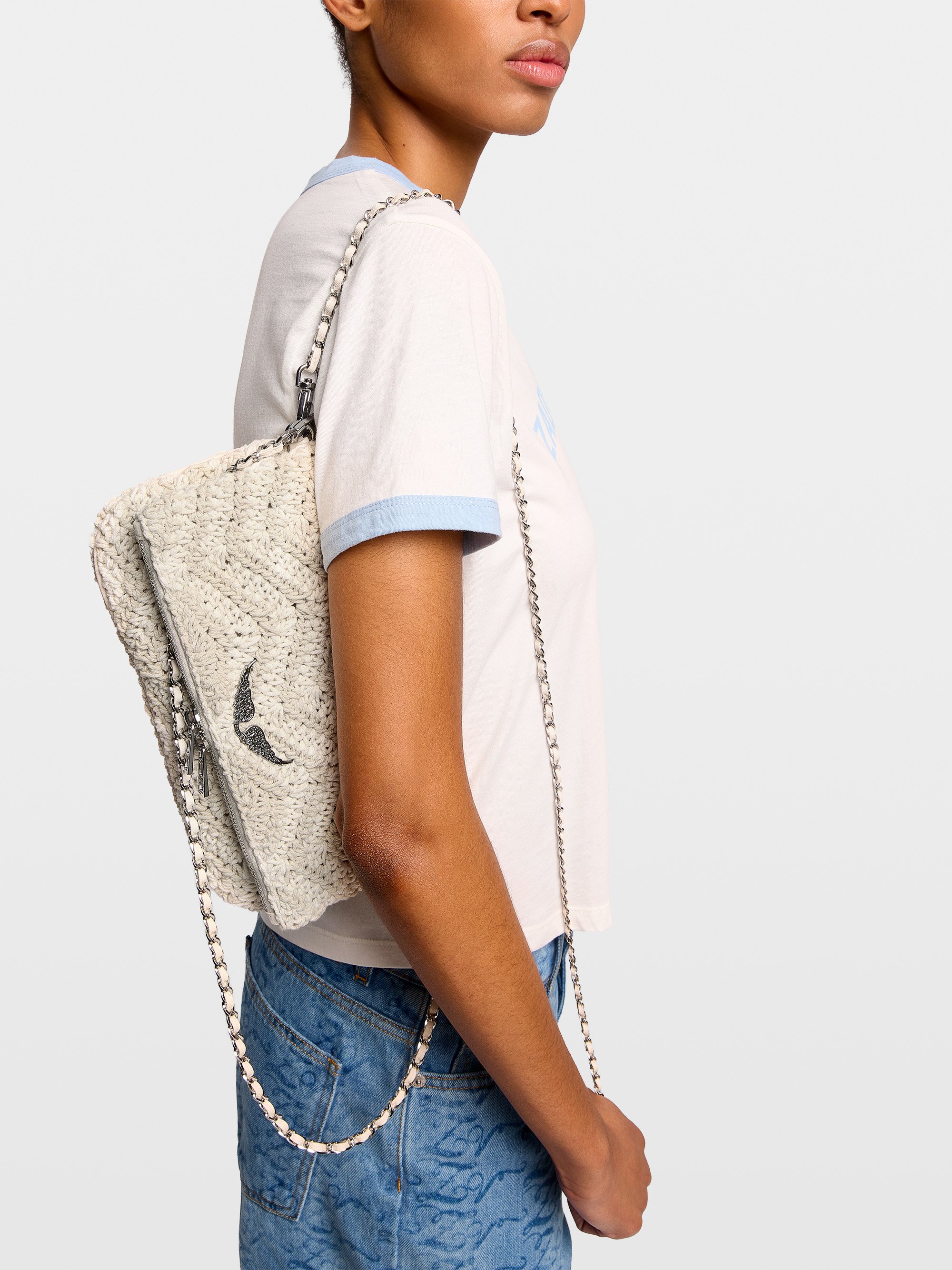 Pochette en coton macramé ZADIG&VOLTAIRE Blanc