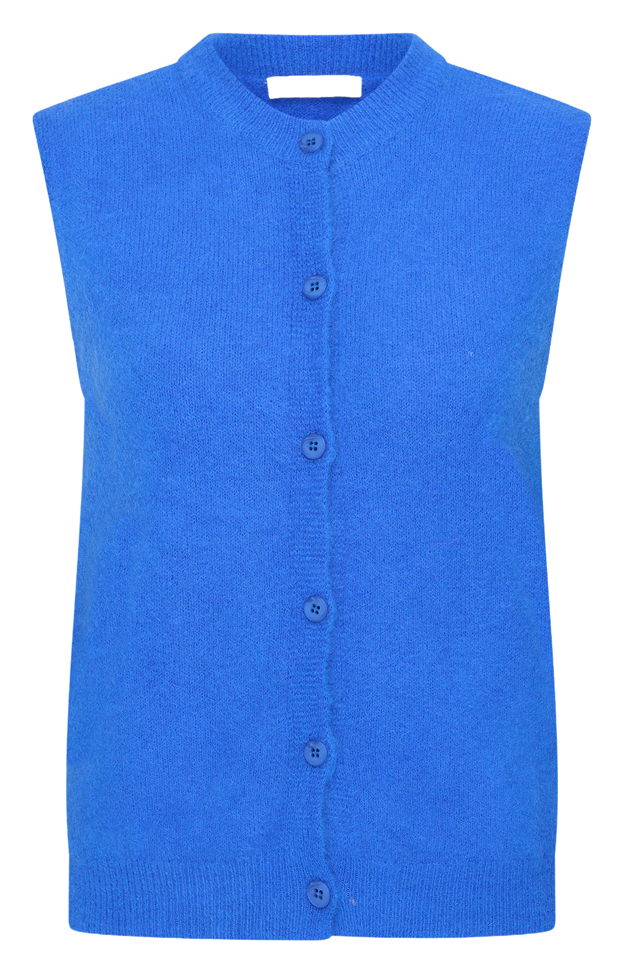 Gilet col rond en laine mélangée BY BAR Bleu
