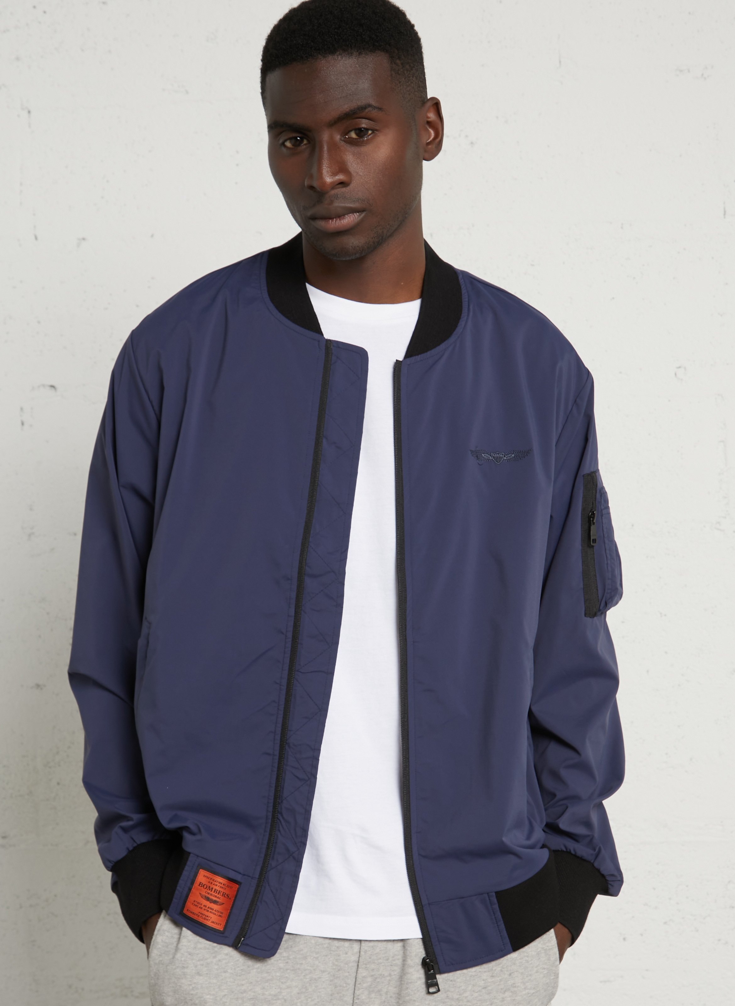 Oversize Teddykragenjacke BOMBERS ORIGINAL Blau