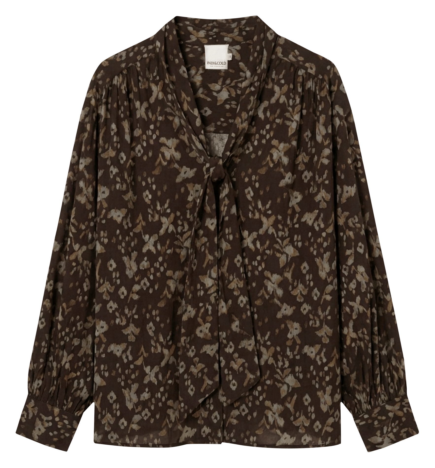 Loose blouse with Lavallière collar INDI & COLD Black
