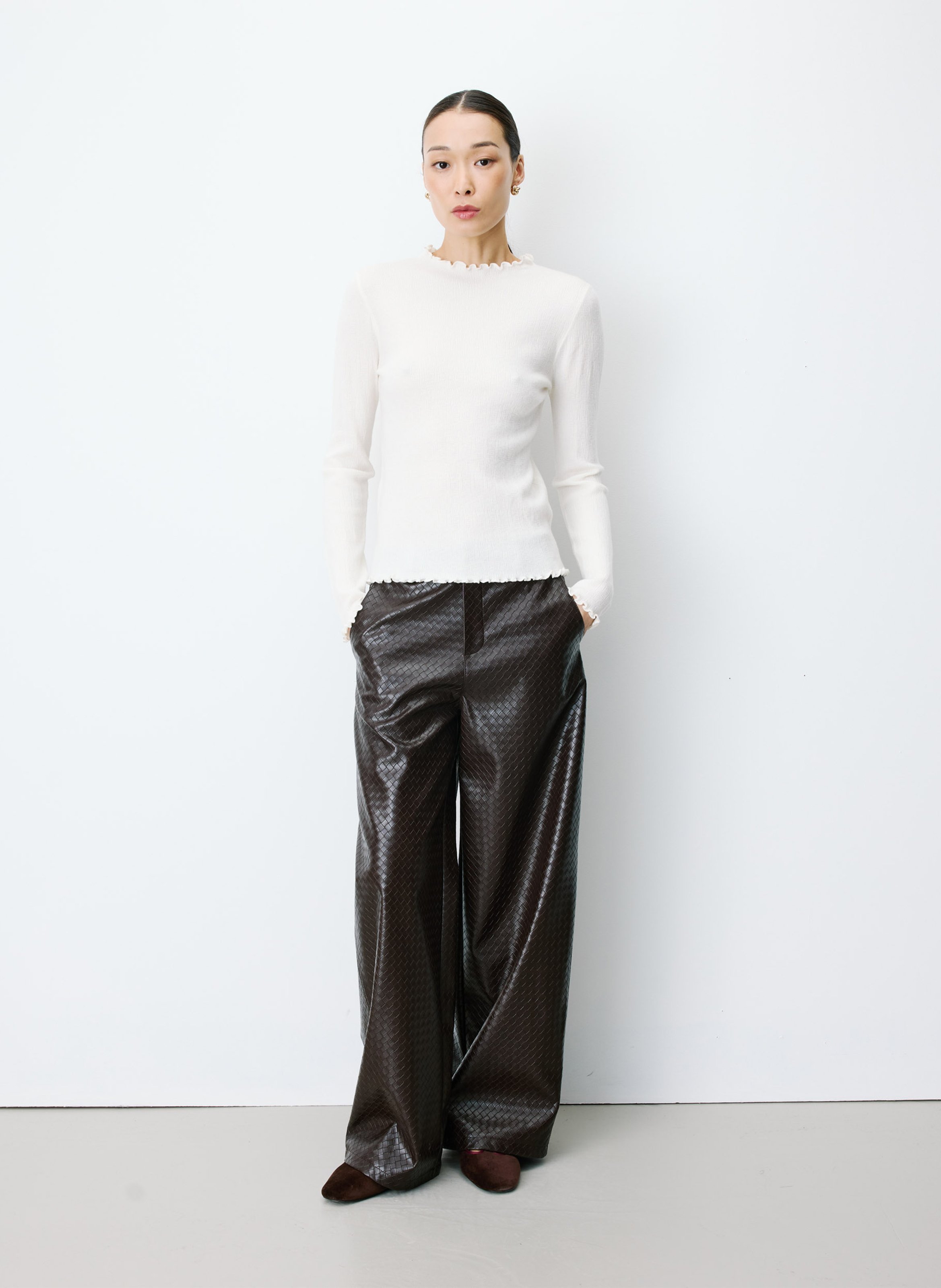 Pull col rond  GRACE ET MILA Blanc