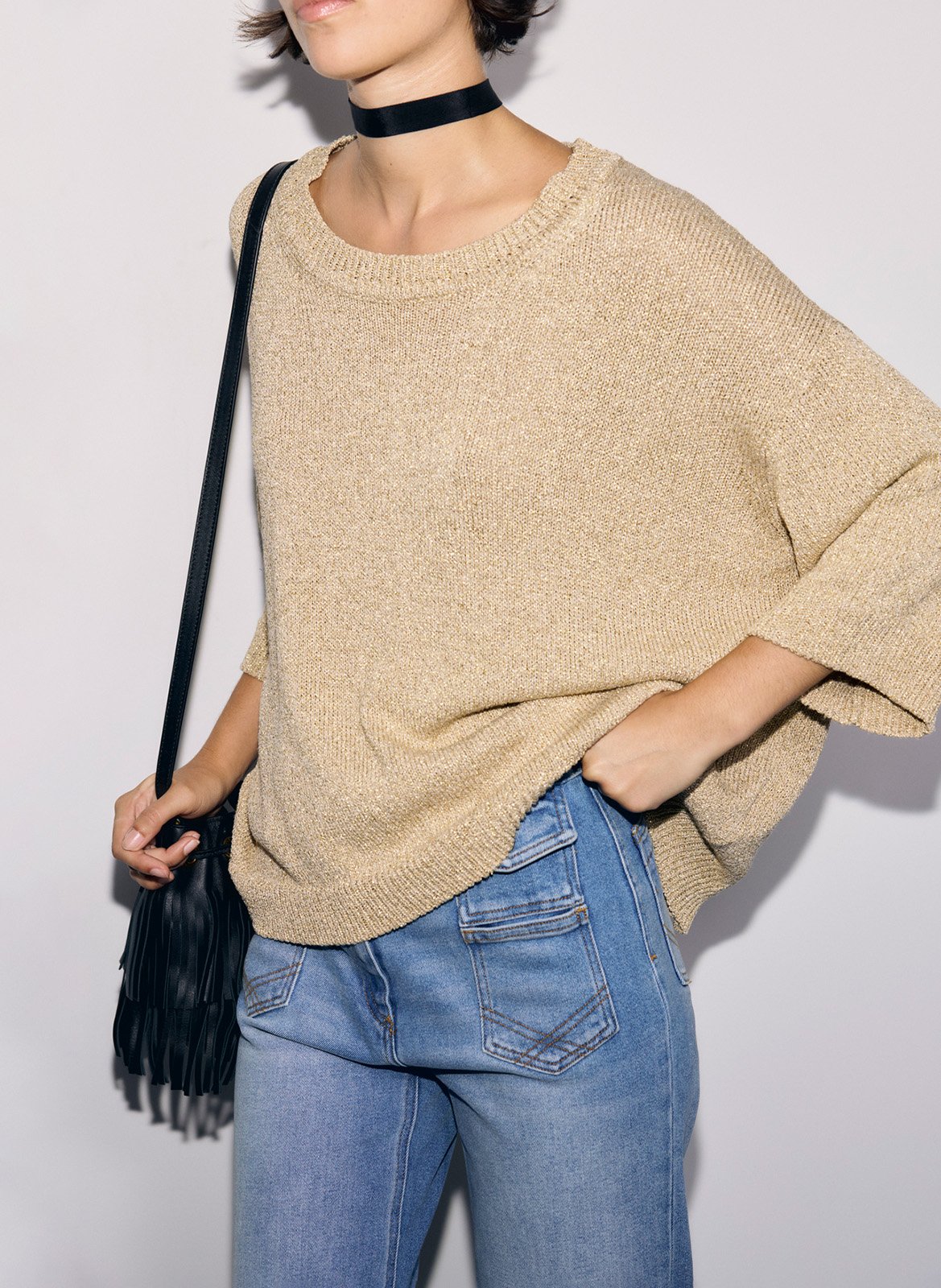 Oversized sweater with 3/4 sleeves GERARD DAREL Golden