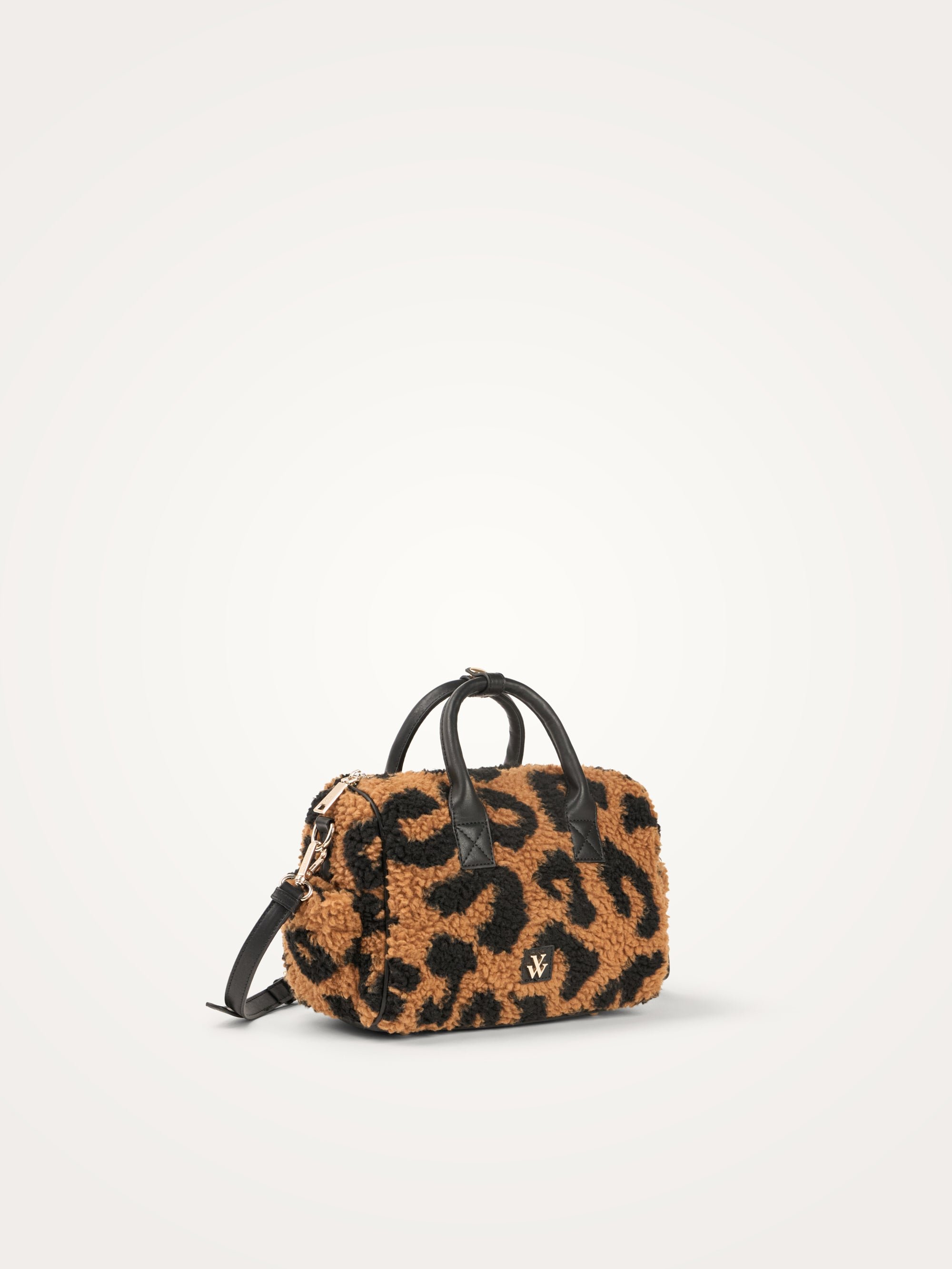 Mini bowling bag with shoulder strap VANESSA WU Brown