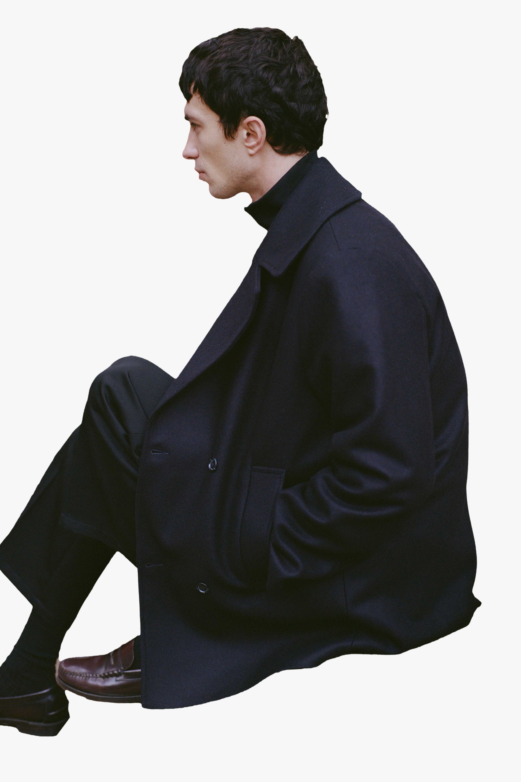 Oversized Dundee Pea Coat Noyoco Blue