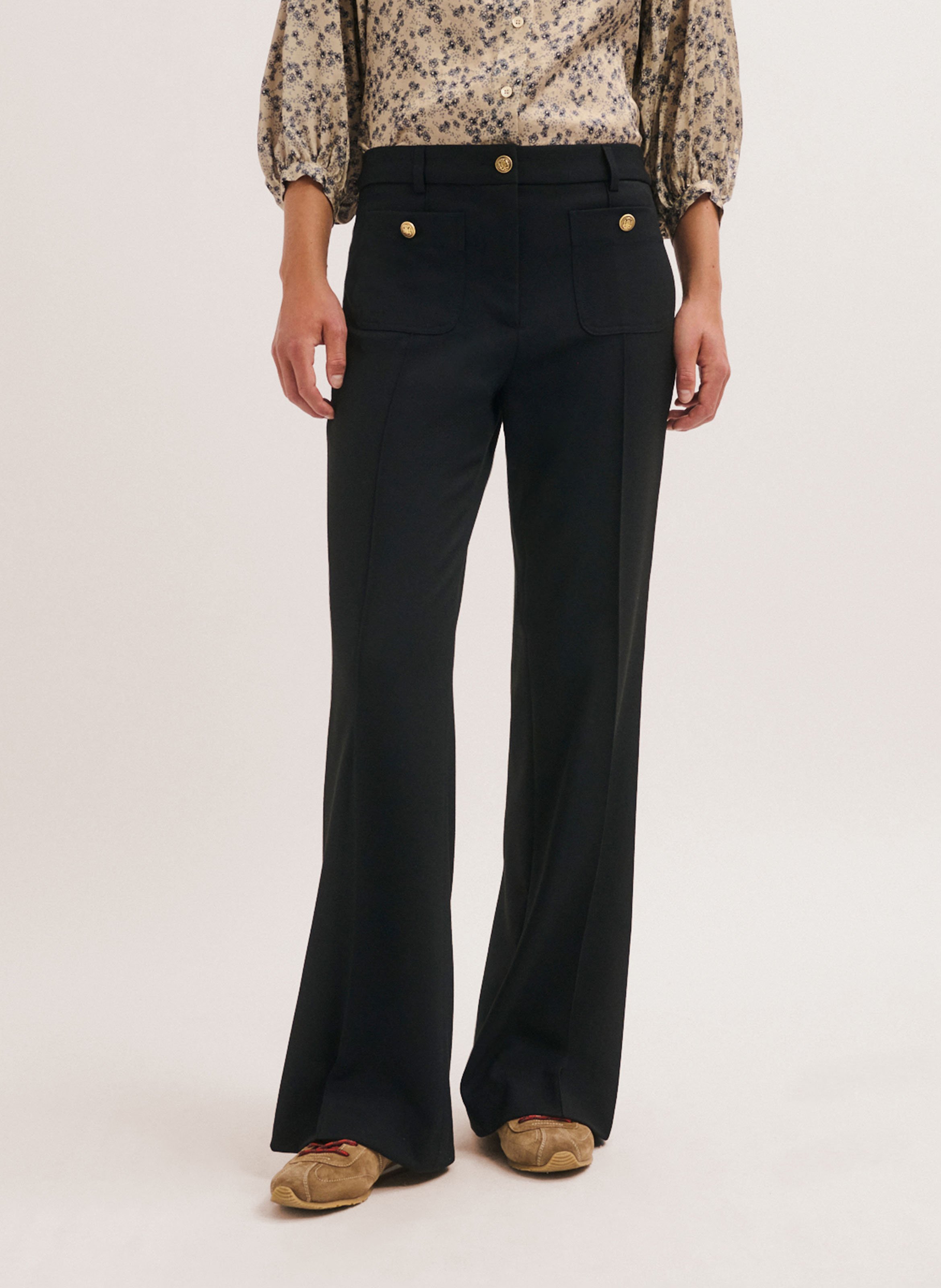Flared broek PABLO Zwart