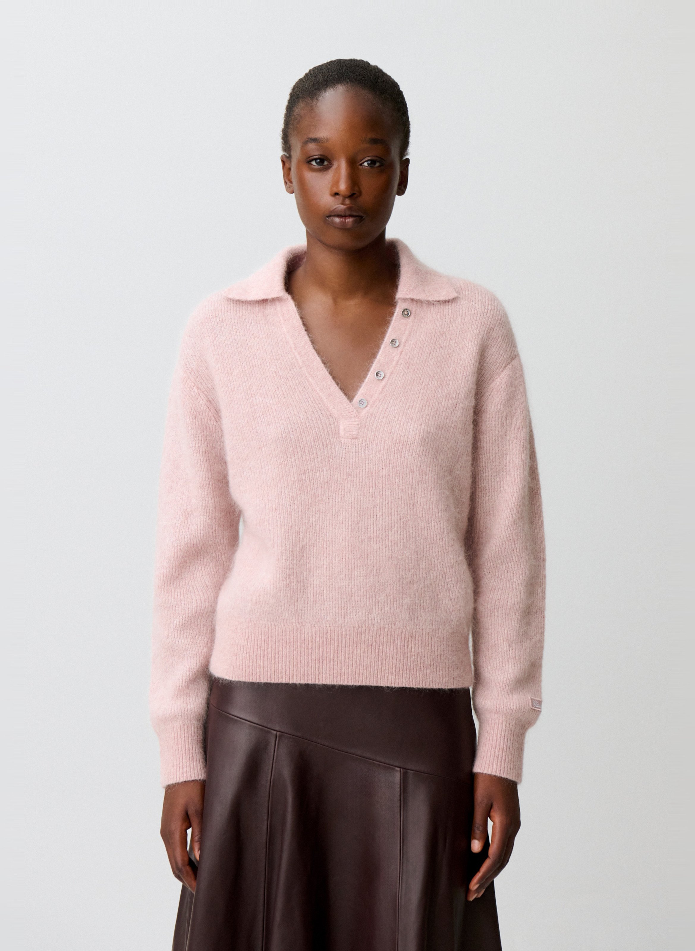 Pull droit en laine mélangée CLAUDIE PIERLOT Rose