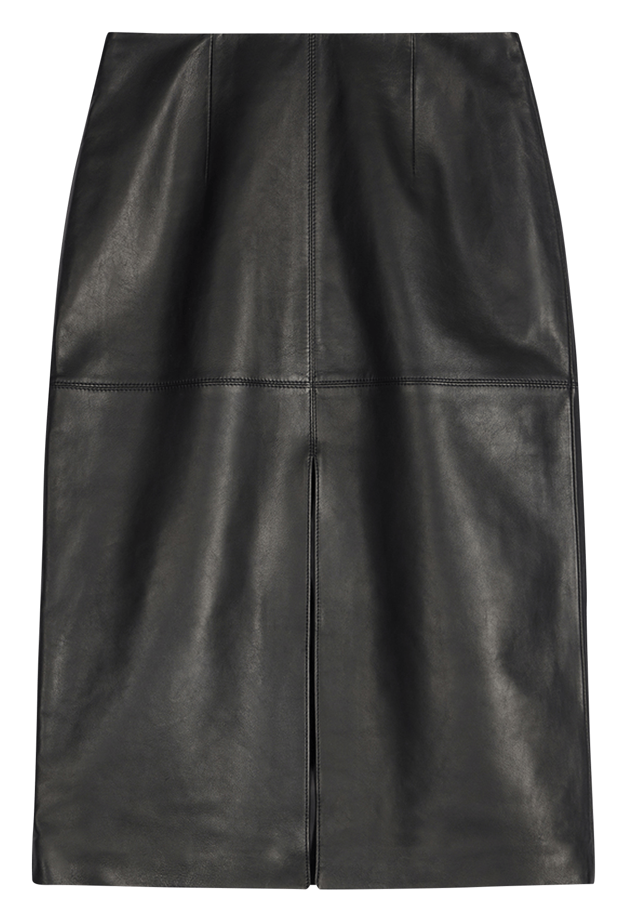 Falda midi recta de cuero VANESSA BRUNO Negro