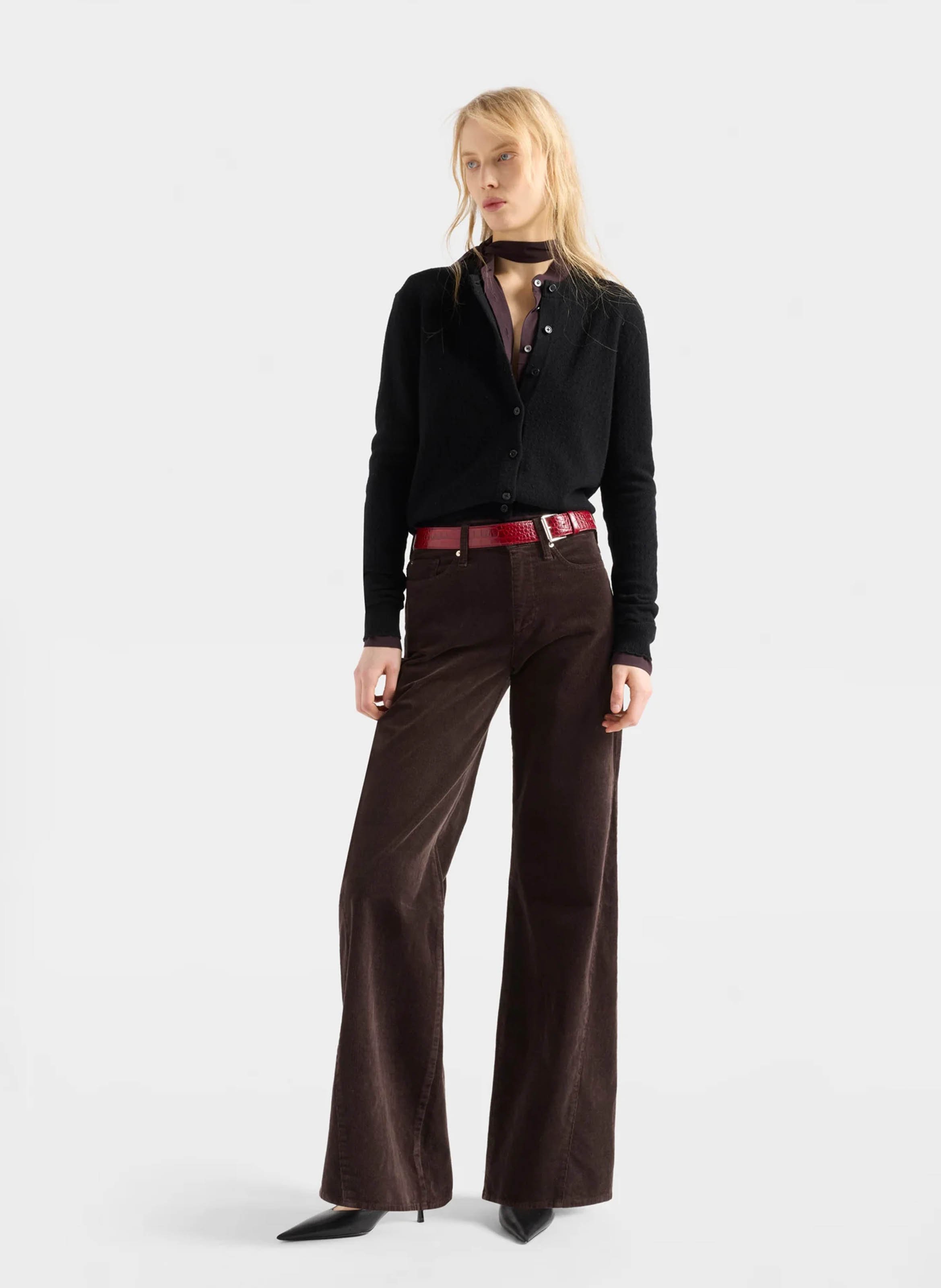 Ribbroek met wijde pijpen 7 FOR ALL MANKIND Bruin