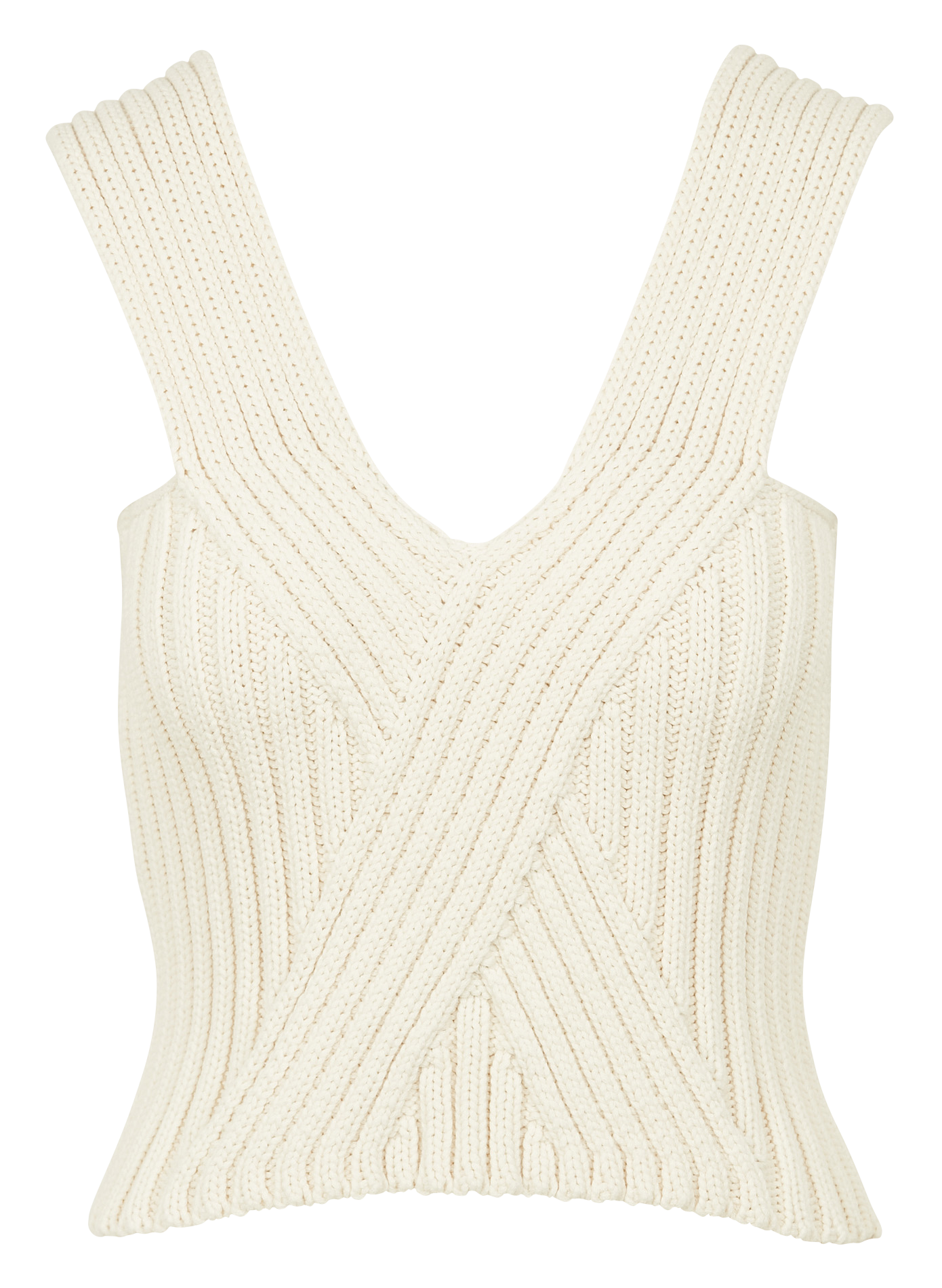 Mouwloze top met V-hals | katoenblend COLLECTORS CLUB Beige