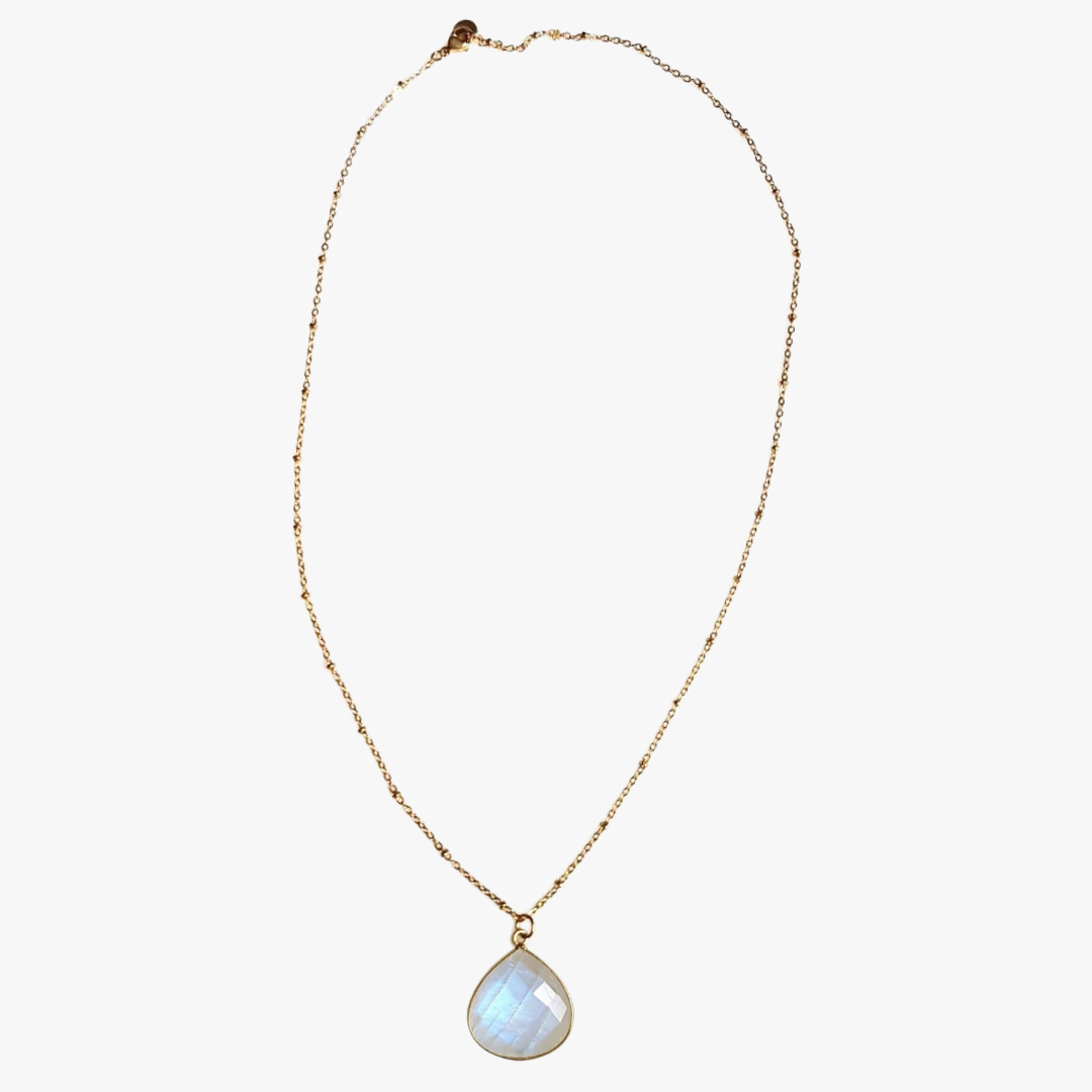 Moonstone necklace GINANDGER White