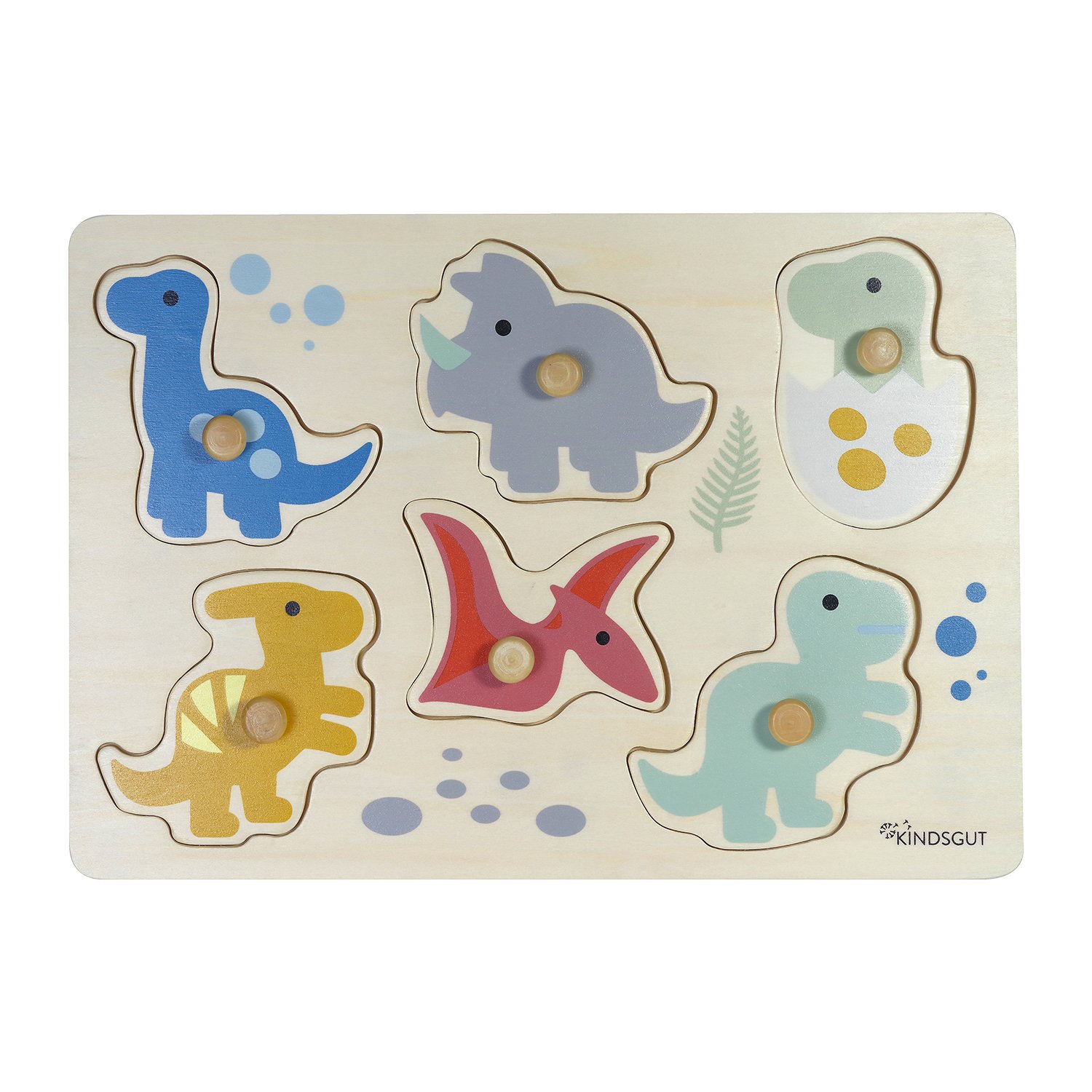 Dinosaur peg puzzle KINDSGUT Multicolored
