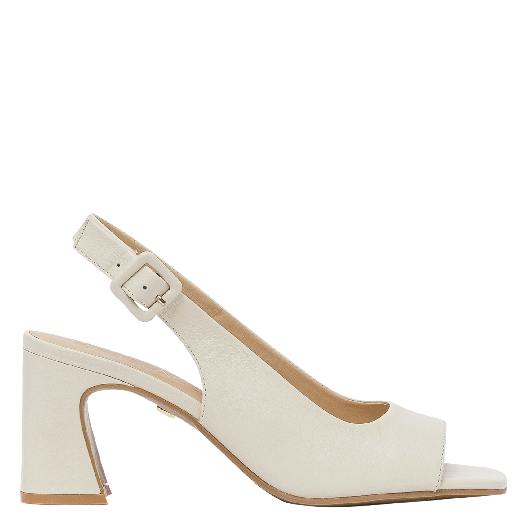 Heeled leather sandals BOCAGE Beige
