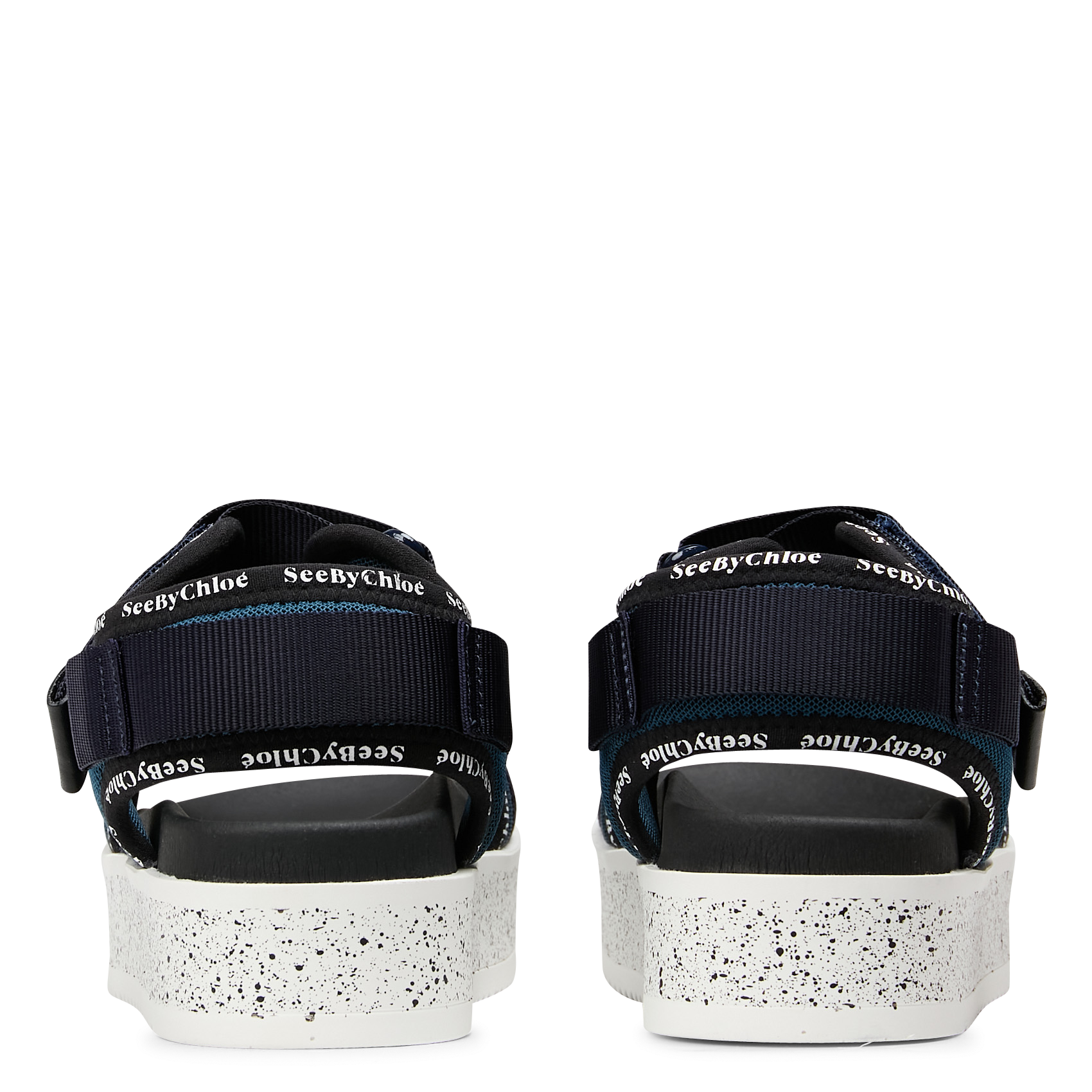 Open-toe wedge sandals with velcro strap SEE BY CHLOE Blue