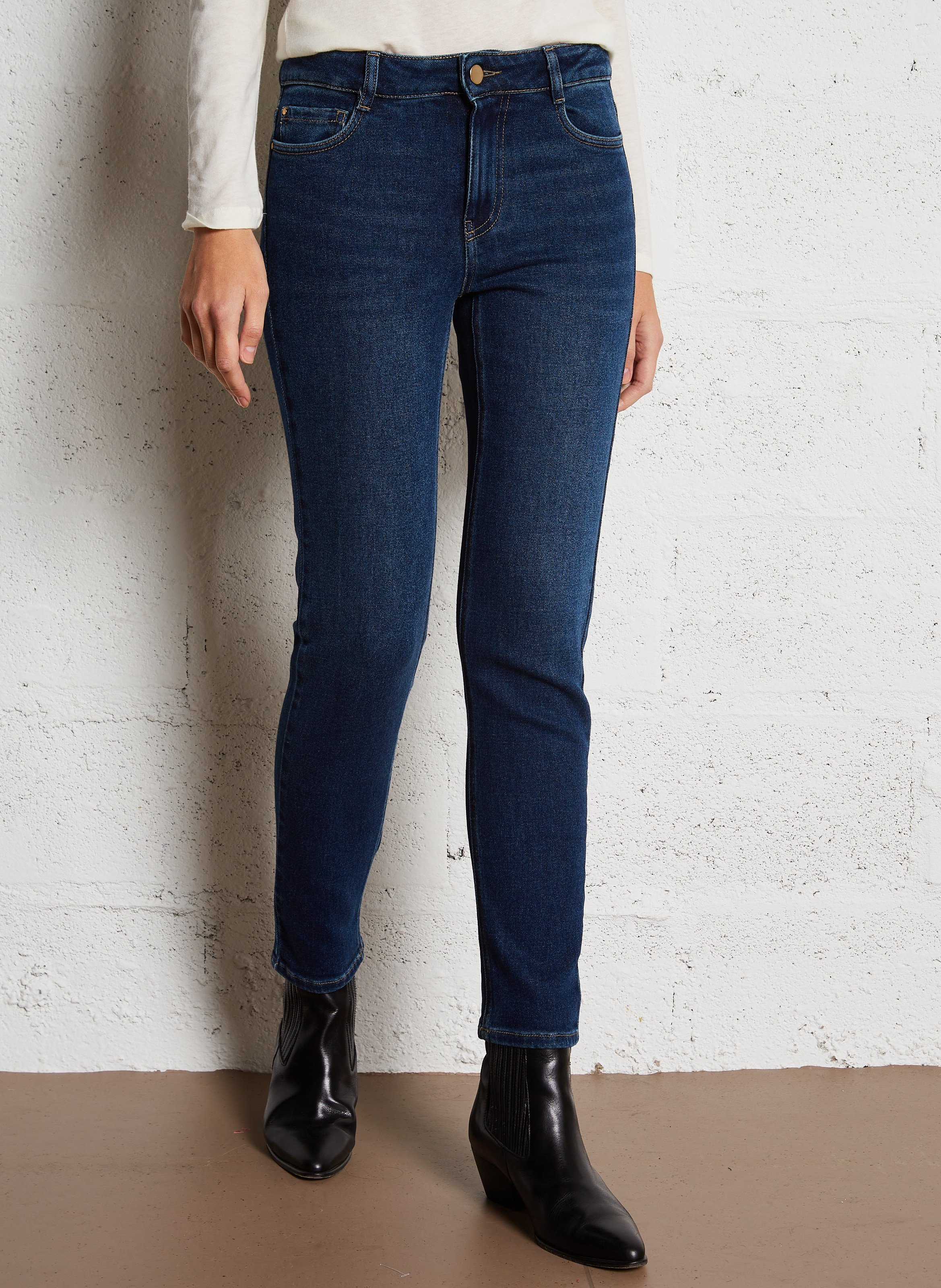 Raw cotton-blend slim-fit jeans MAISON 123 Blue