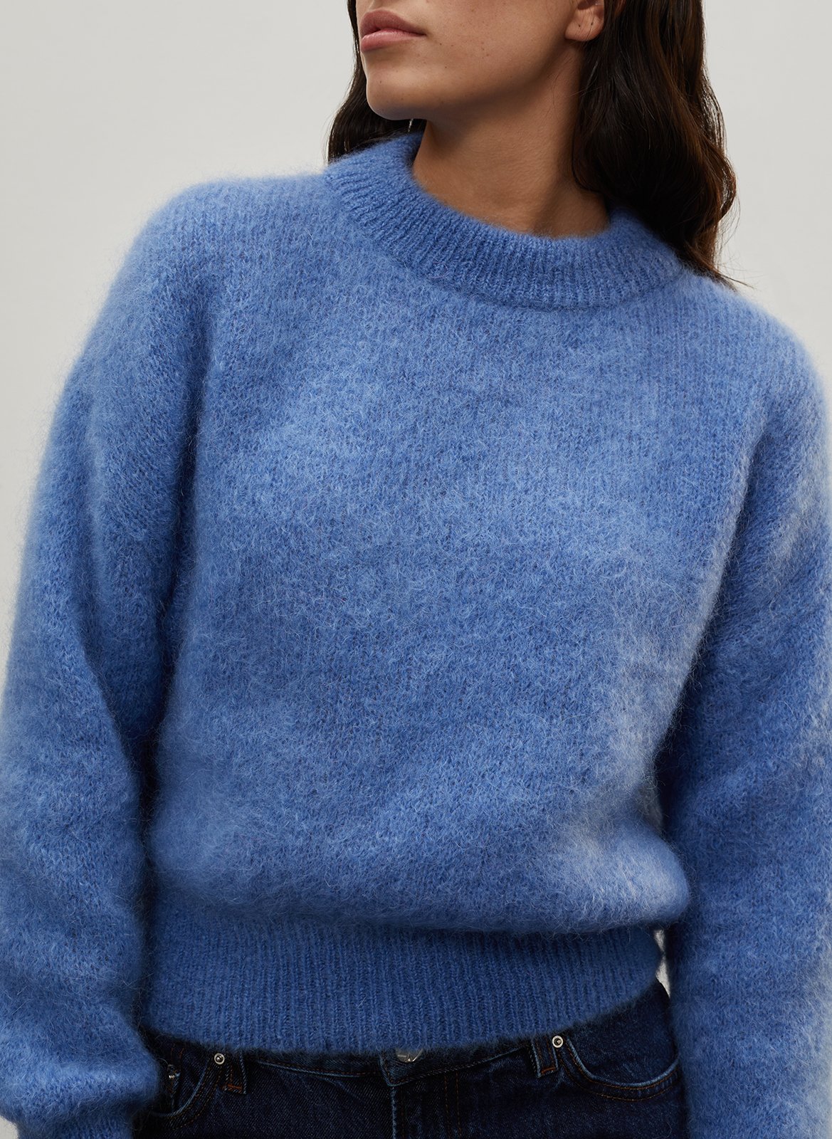 Pull col rond en laine mélangée SURPRISE Bleu