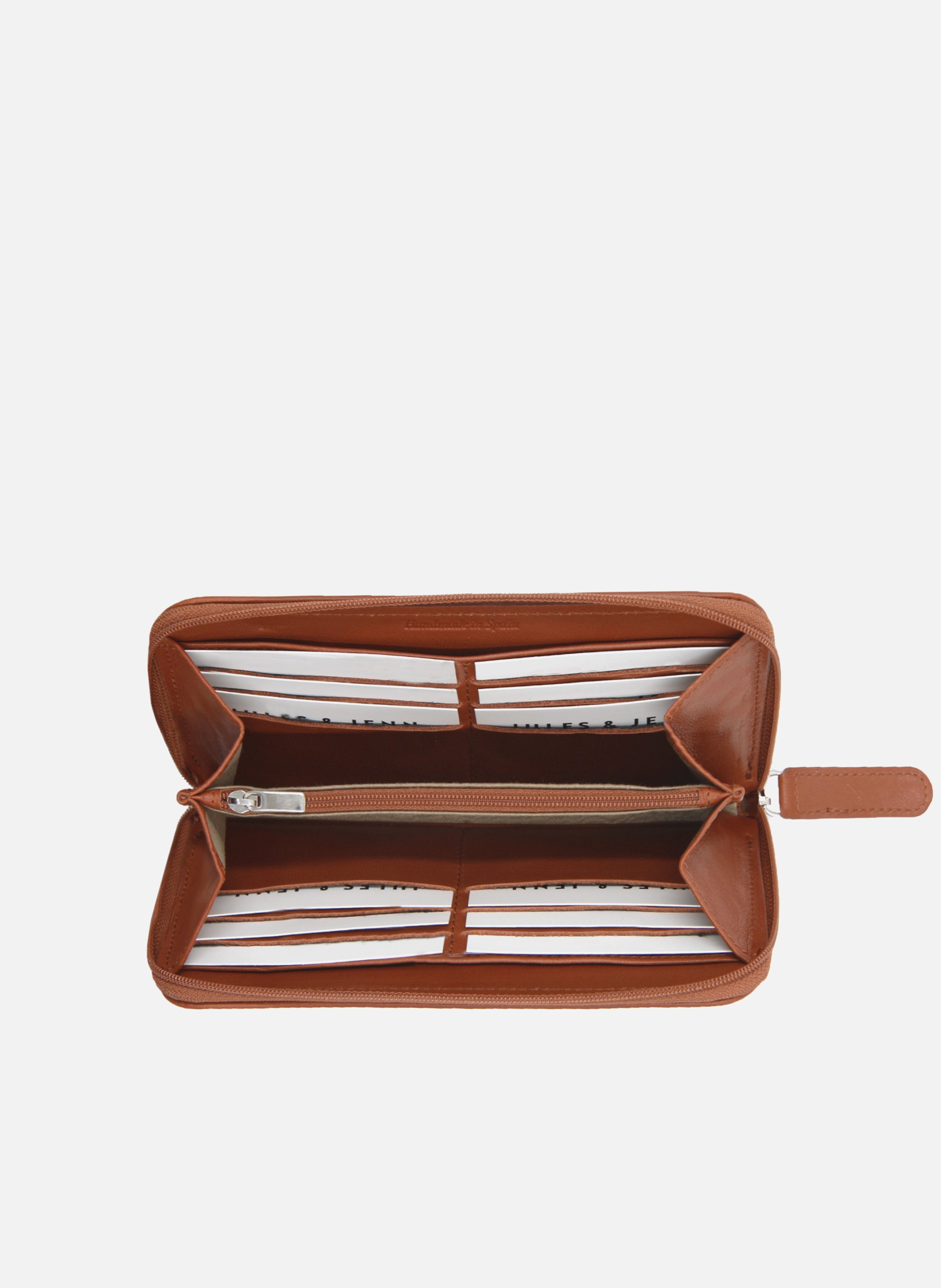 Leather multi-compartment wallet JULES & JENN Orange