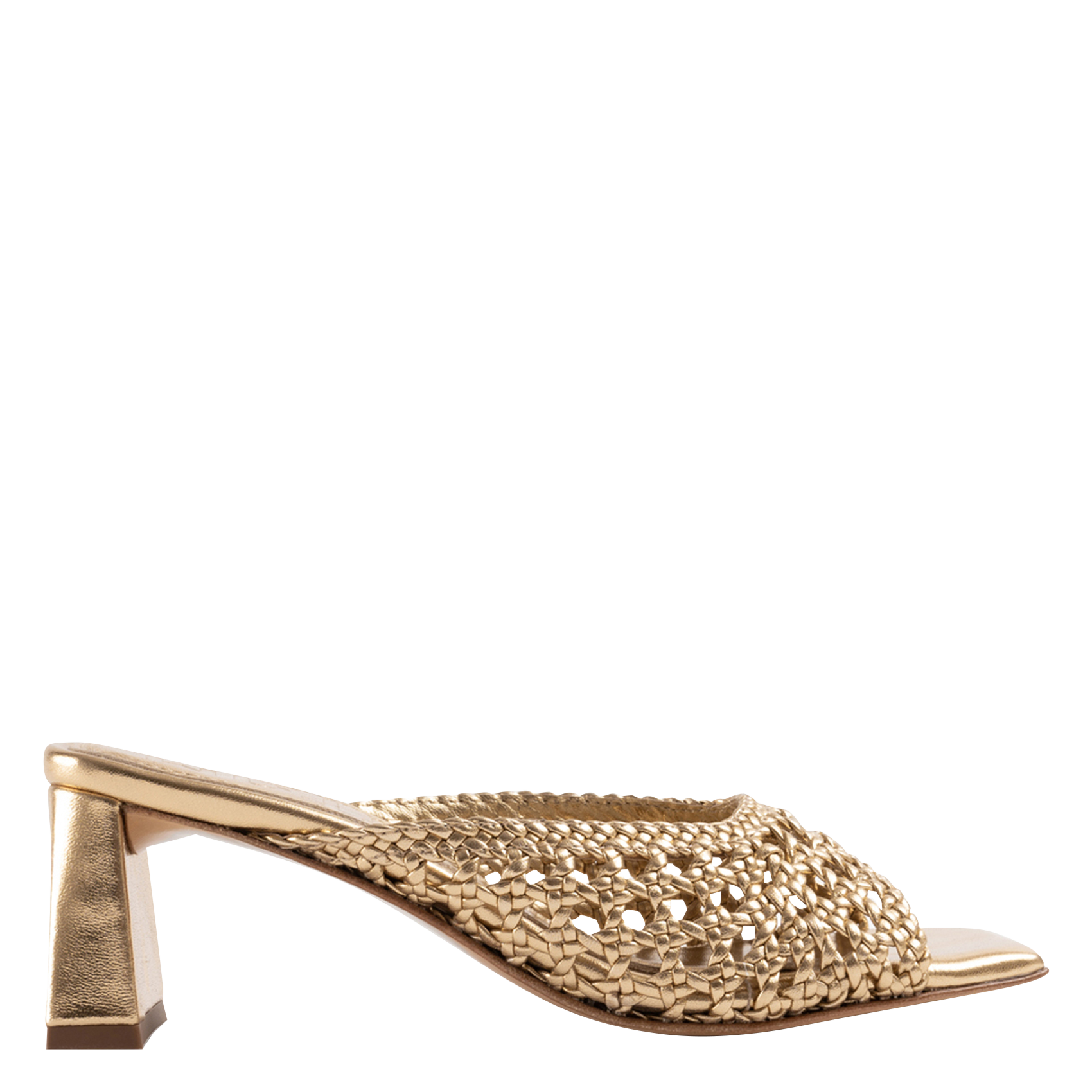 Sandales à talons en cuir SOULIER MARTINEZ Doré