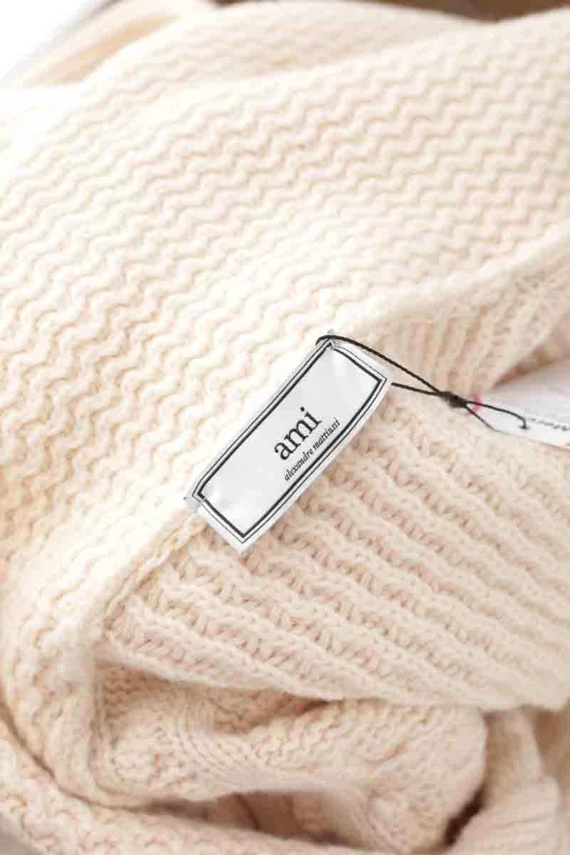Chip wool cardigan AMI PARIS - Seconde Main Beige