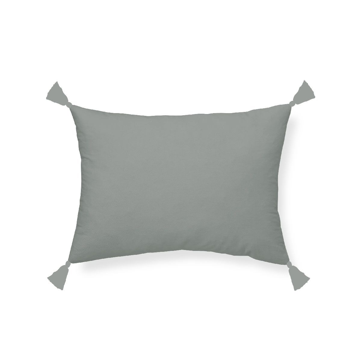 Removable pom-pom cushion in cotton gauze TODAY LINGE DE MAISON Green