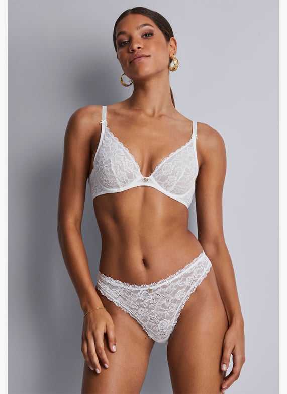 A la Folie kohl black underwired triangle bra | White by AUBADE A la Folie kohl black underwired triangle bra White