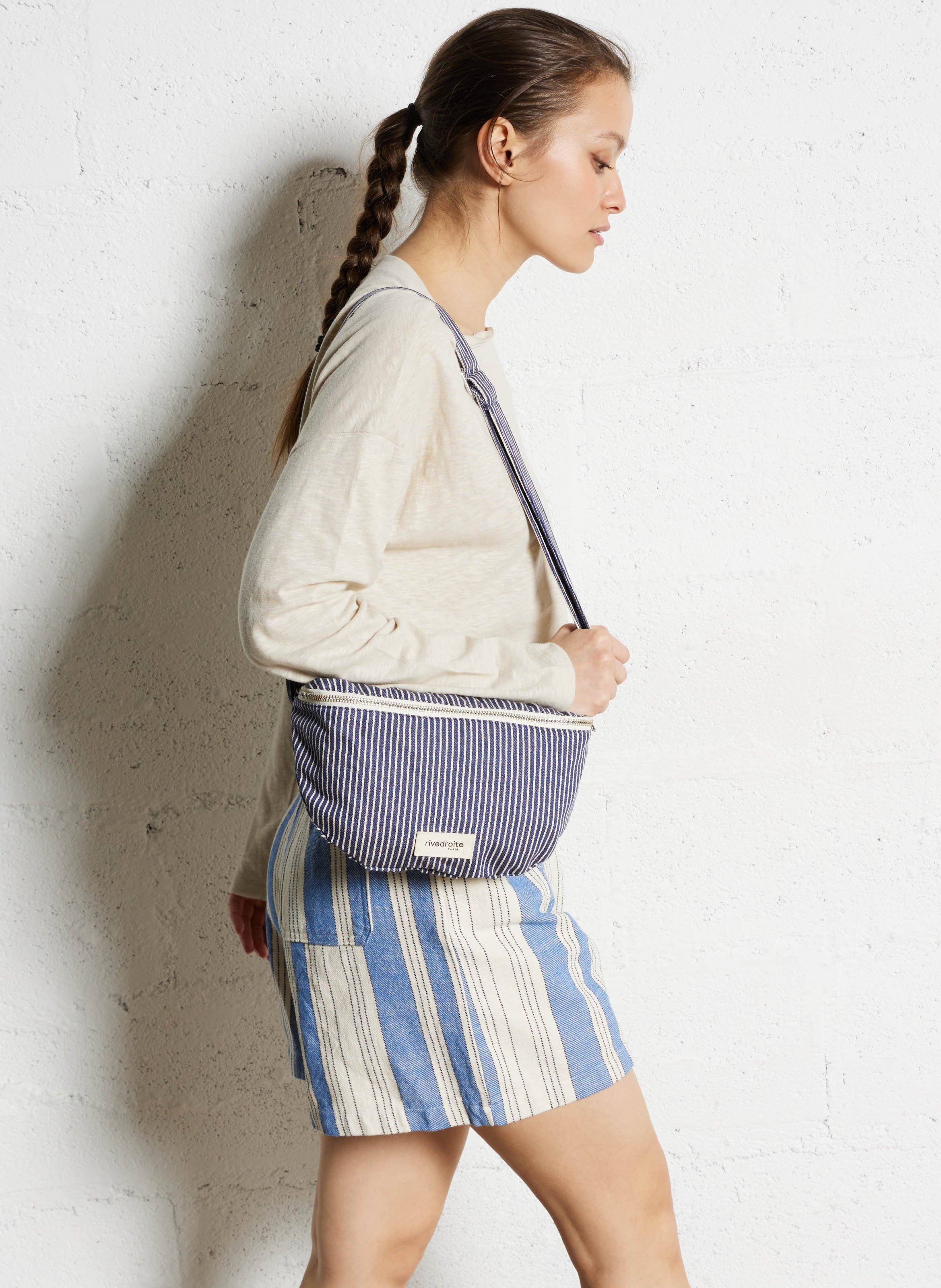 Striped cotton fanny pack RIVEDROITE PARIS Blue