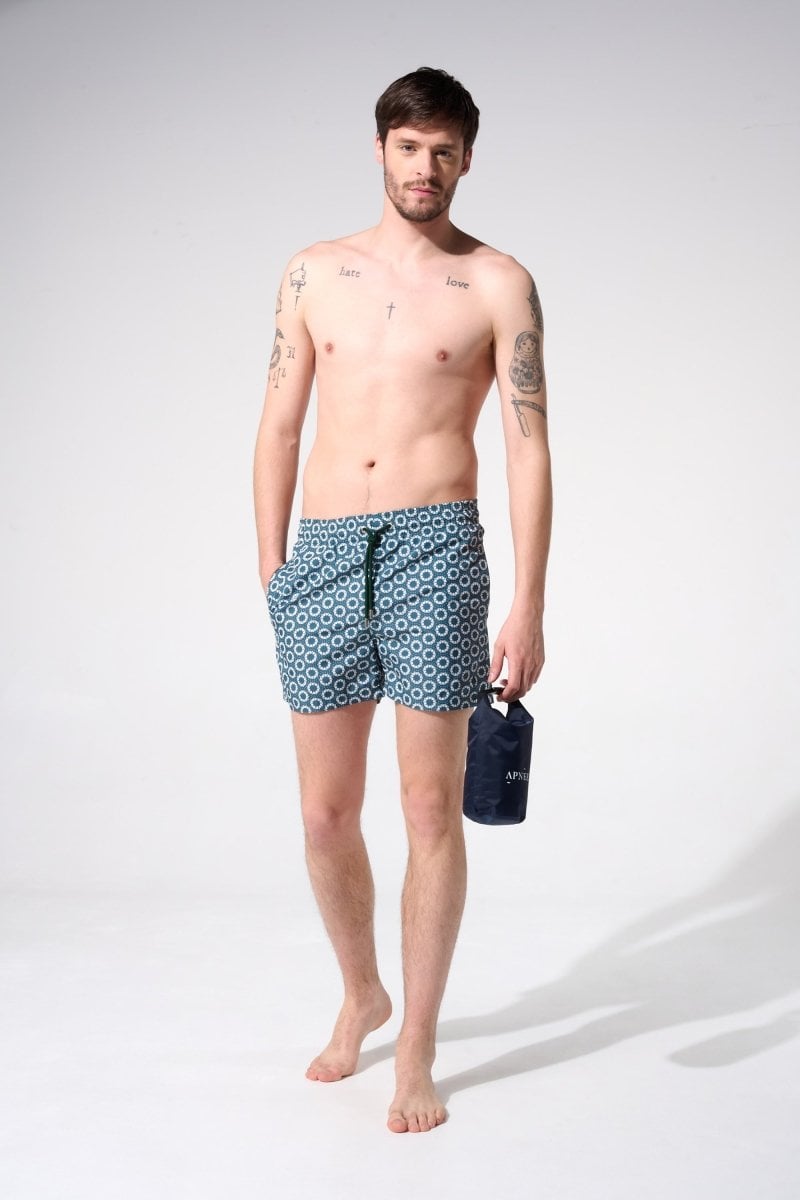 Printed swim shorts with elasticated waistband APNEE Blue