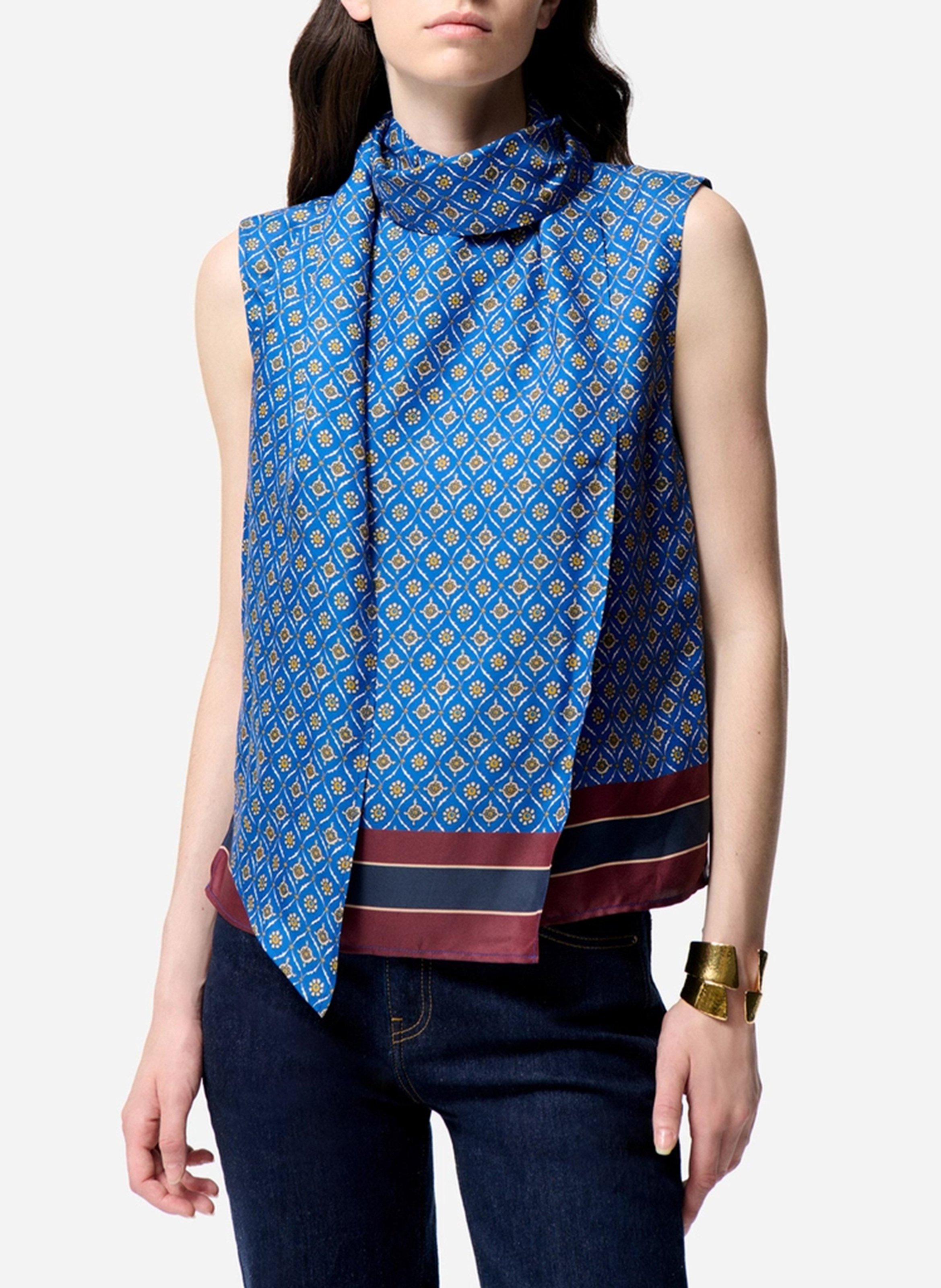 Printed round-neck top VANESSA BRUNO Blue