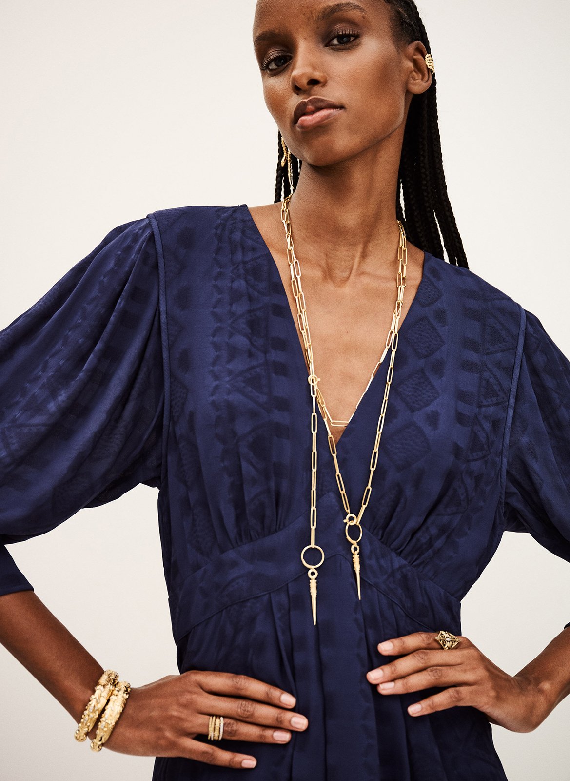 Korte jurk met kraag BA&SH Blauw